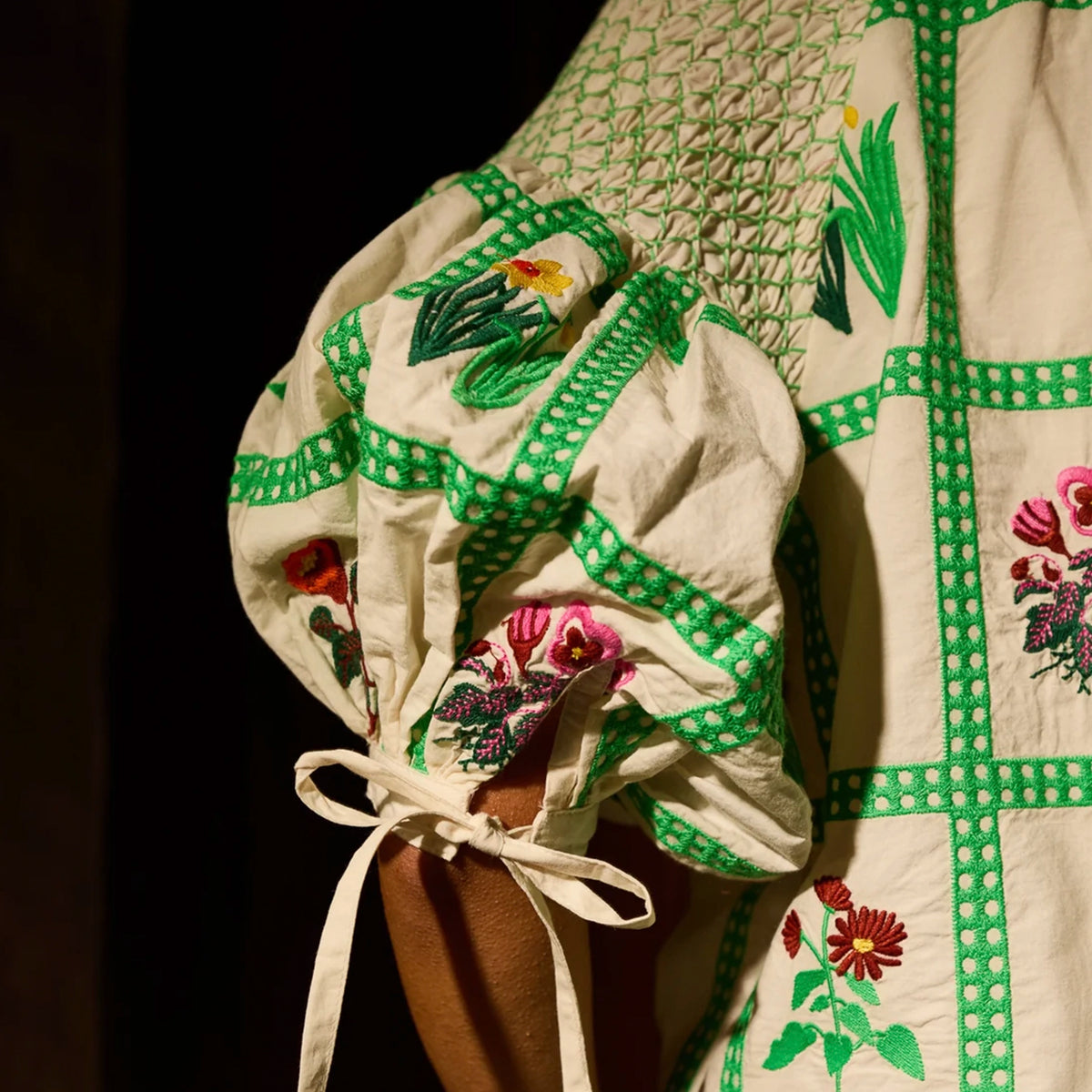 Sage x Clare Florina Blouse - Porcelain
