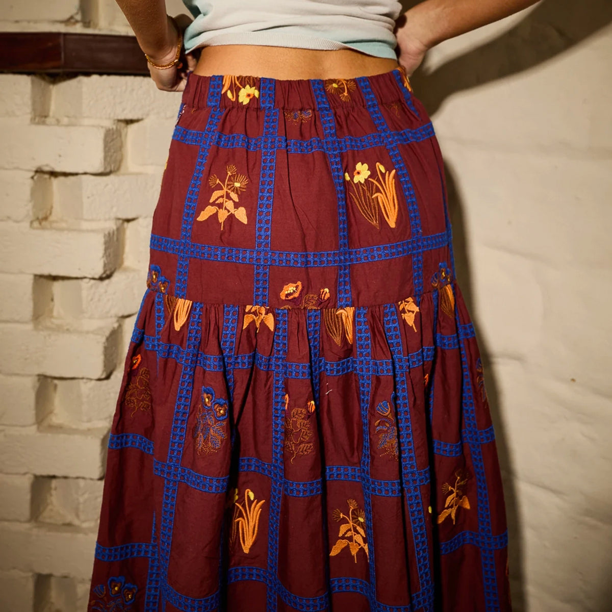Sage x Clare Florina Maxi Skirt - Rosewood