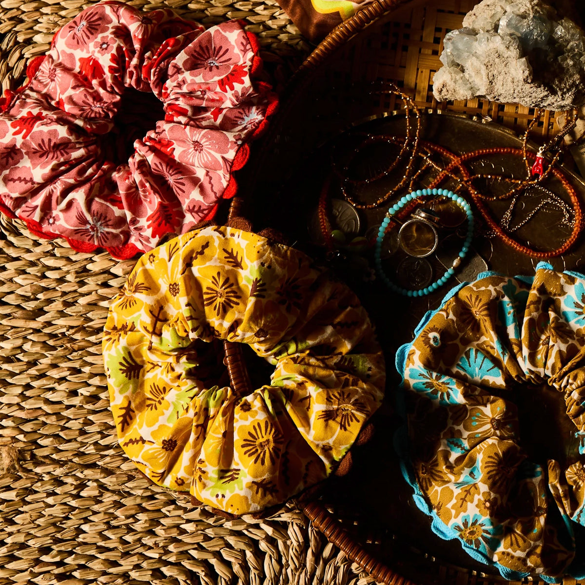 Sage x Clare Magnolia Hair Scrunchie Set