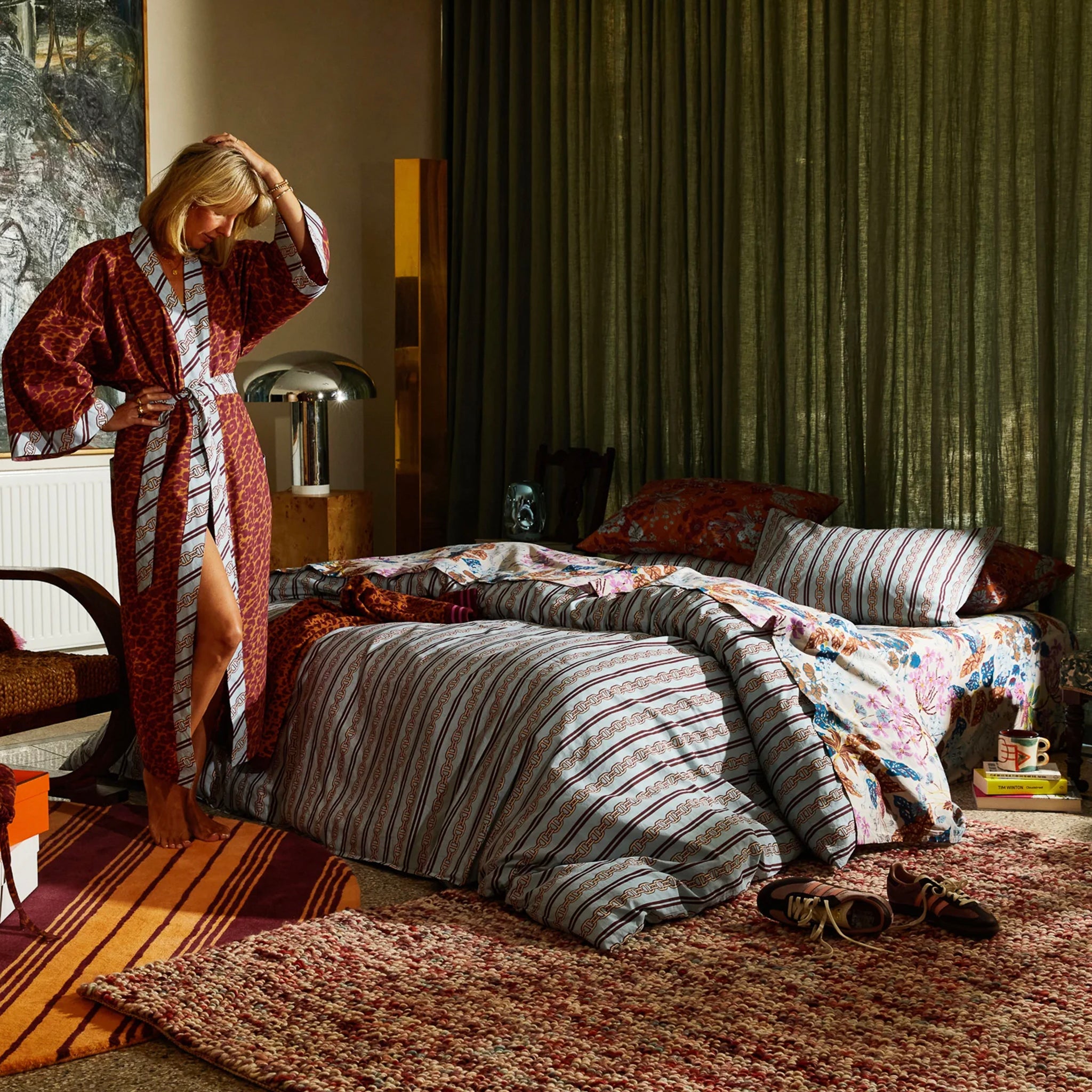 Sage x Clare Odette Organic Cotton Bath Robe - Mahogany