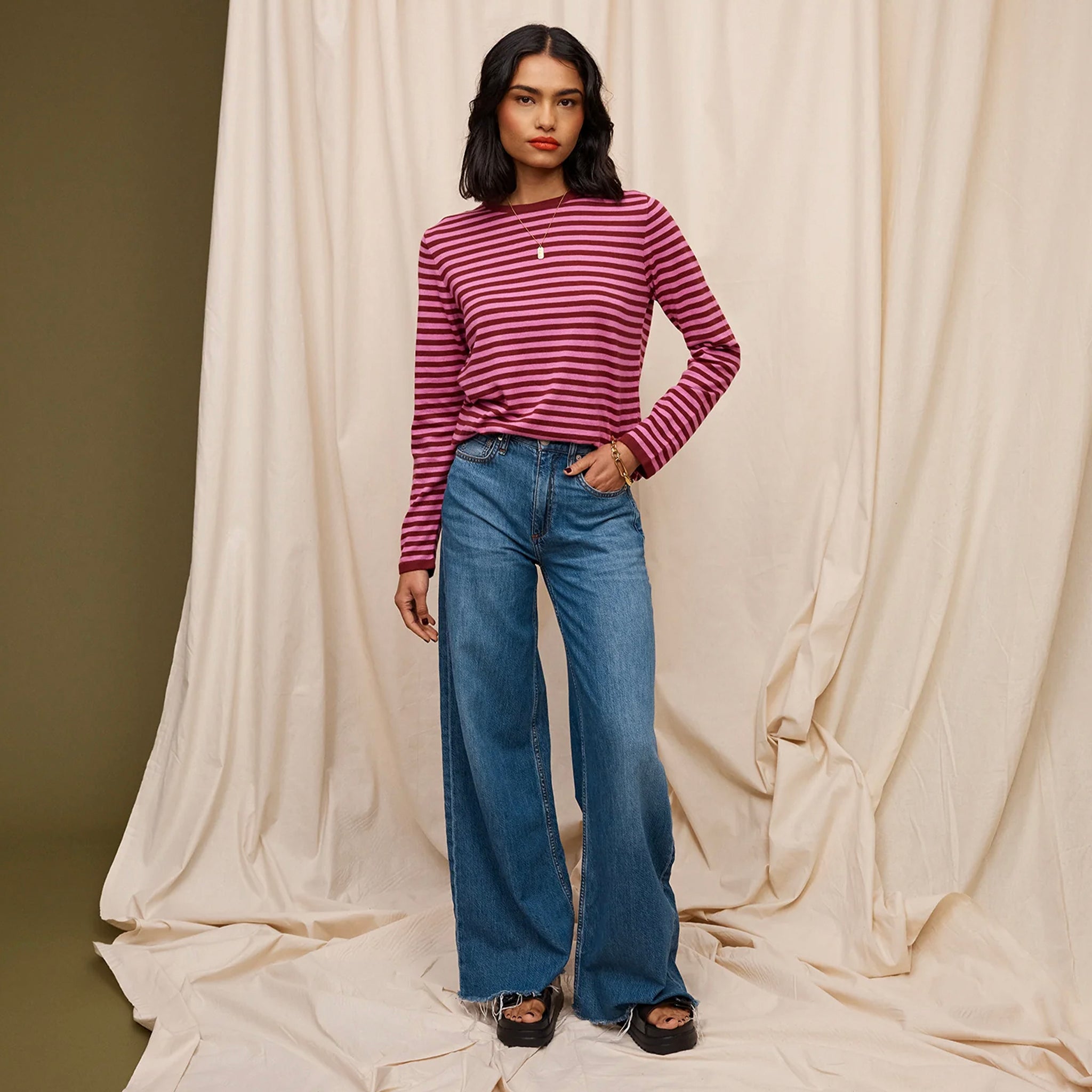 Sage x Clare Pierre Organic Cotton Top - Fuchsia