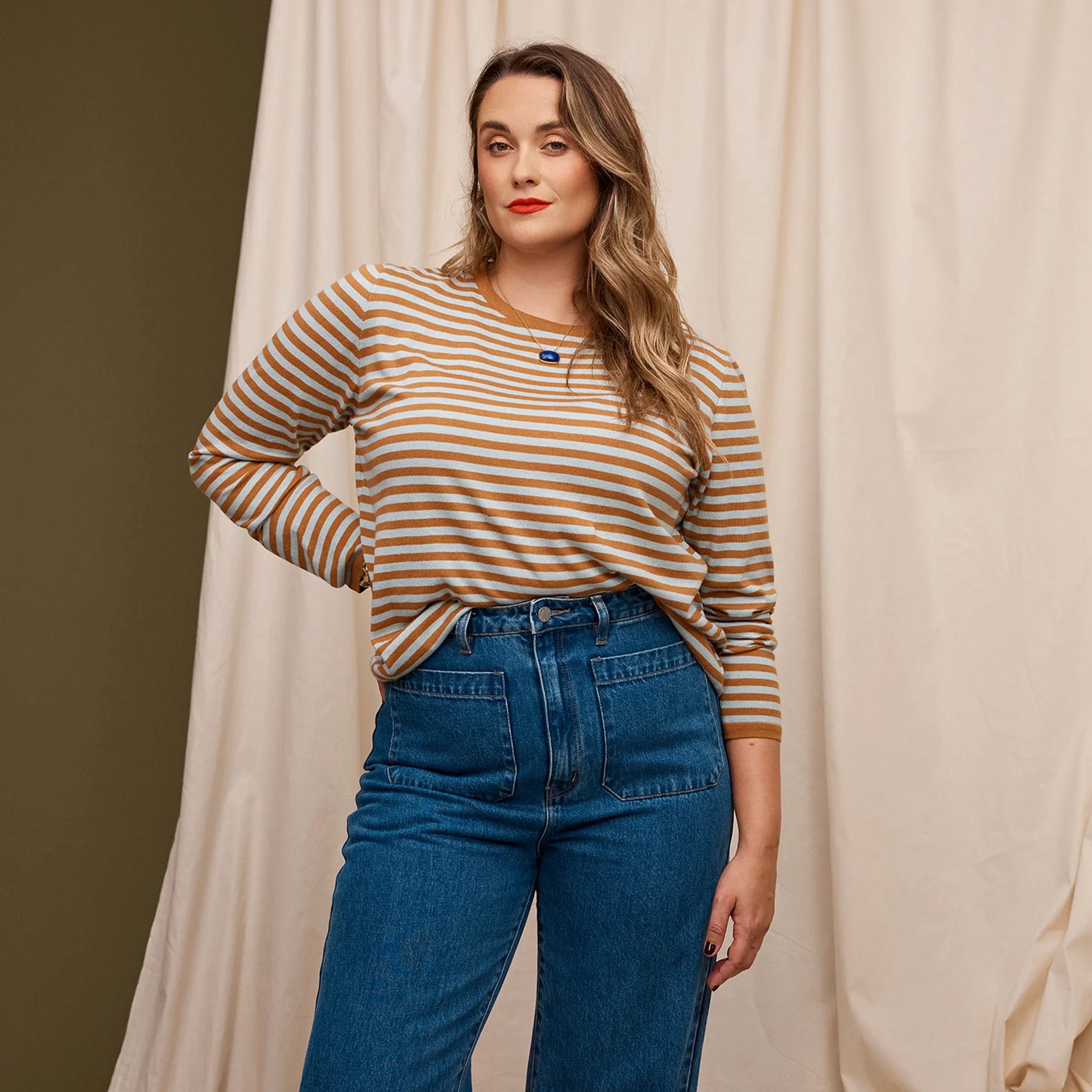Sage x Clare Pierre Organic Cotton Top - Copper