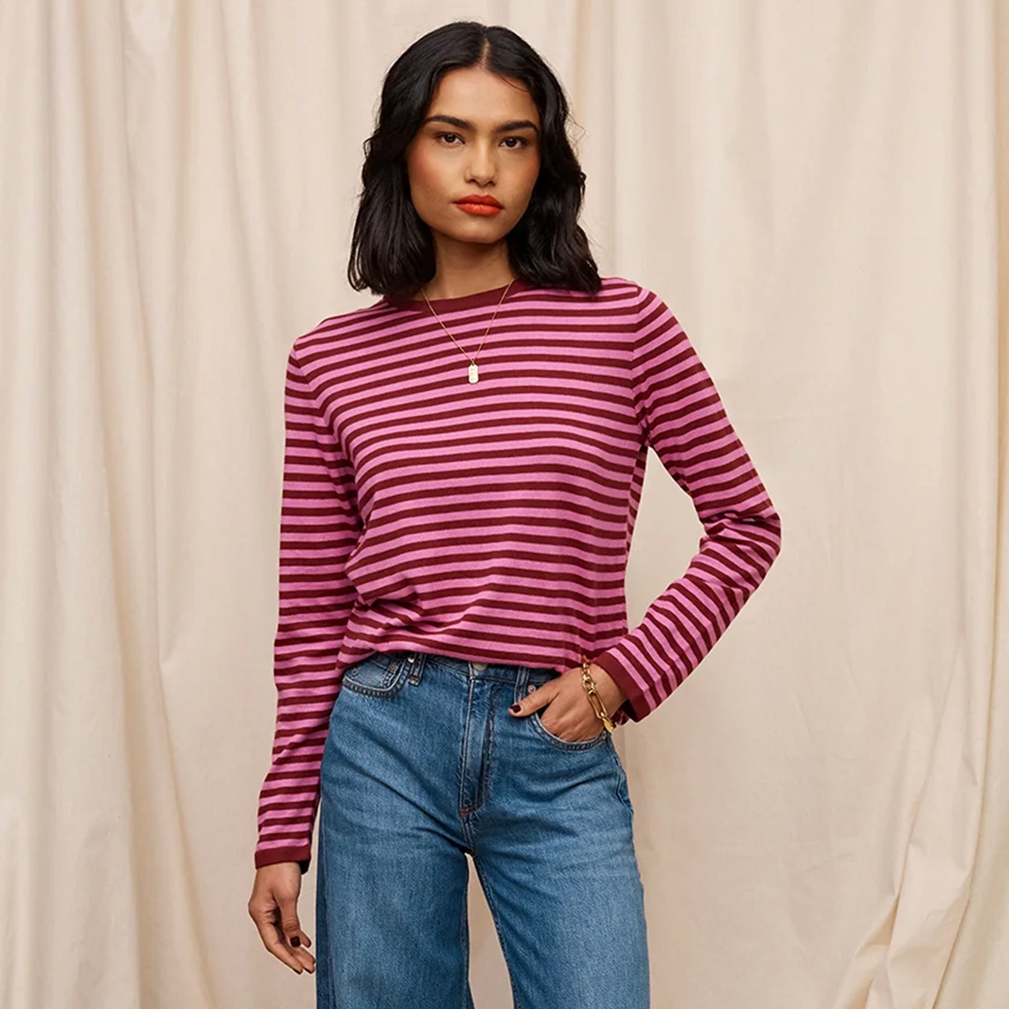 Sage x Clare Pierre Organic Cotton Top - Fuchsia