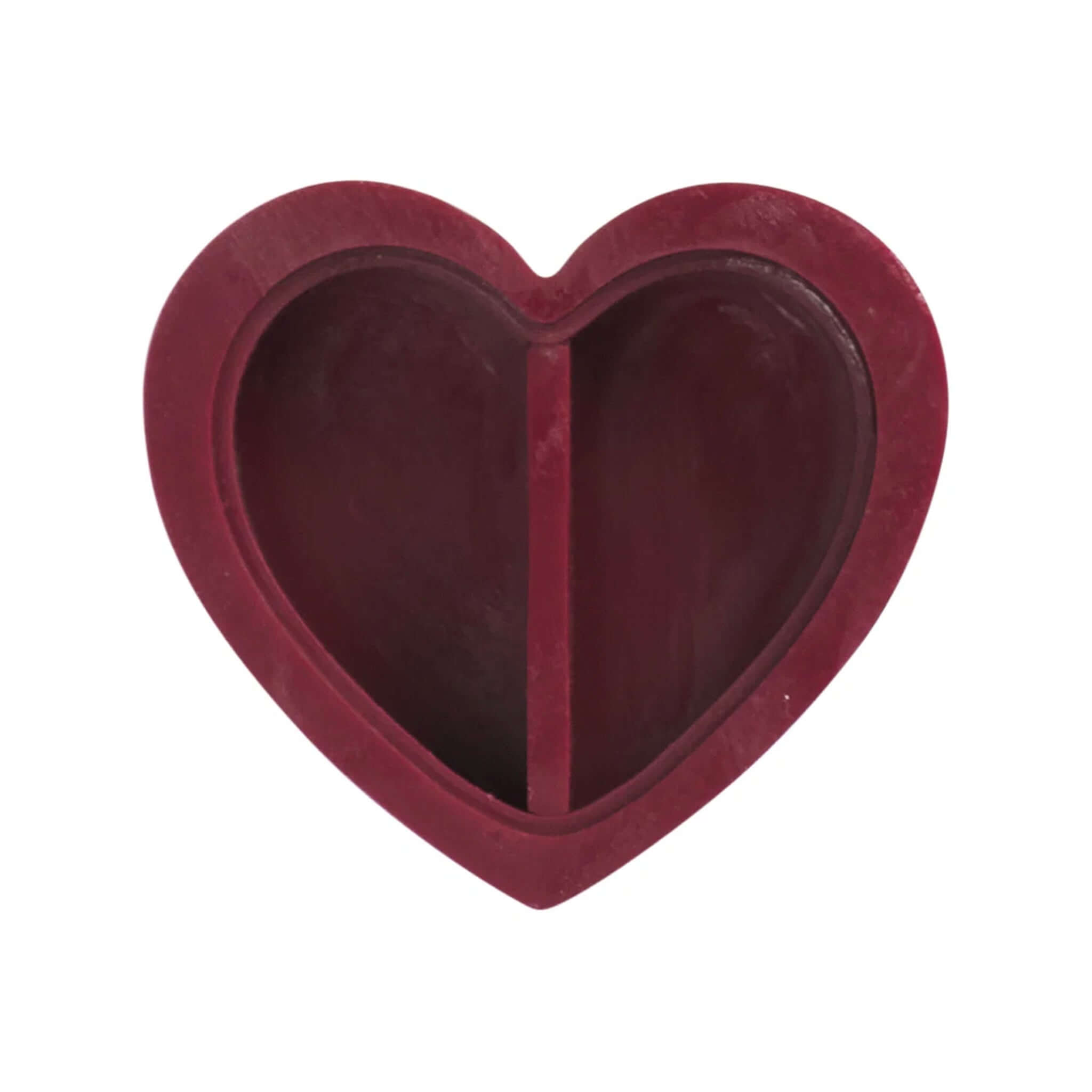 Sage x Clare Resin Harmony Stacking Jewelry Box Set - Orchid heart-shaped burgundy tier for jewelry and keepsakes.