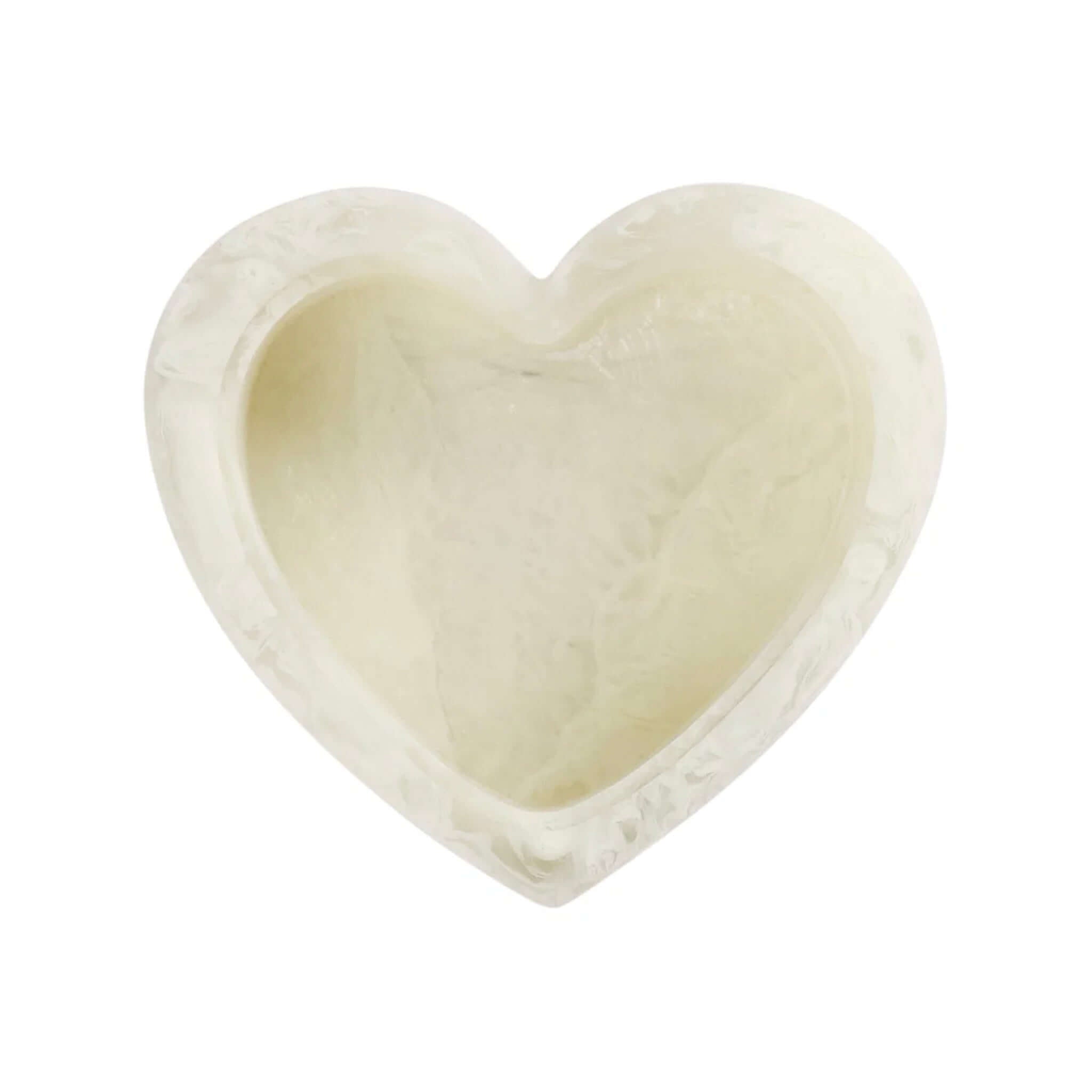 Sage x Clare Resin Harmony Stacking Jewelry Box Set - Orchid heart-shaped tier in pearly ivory color.