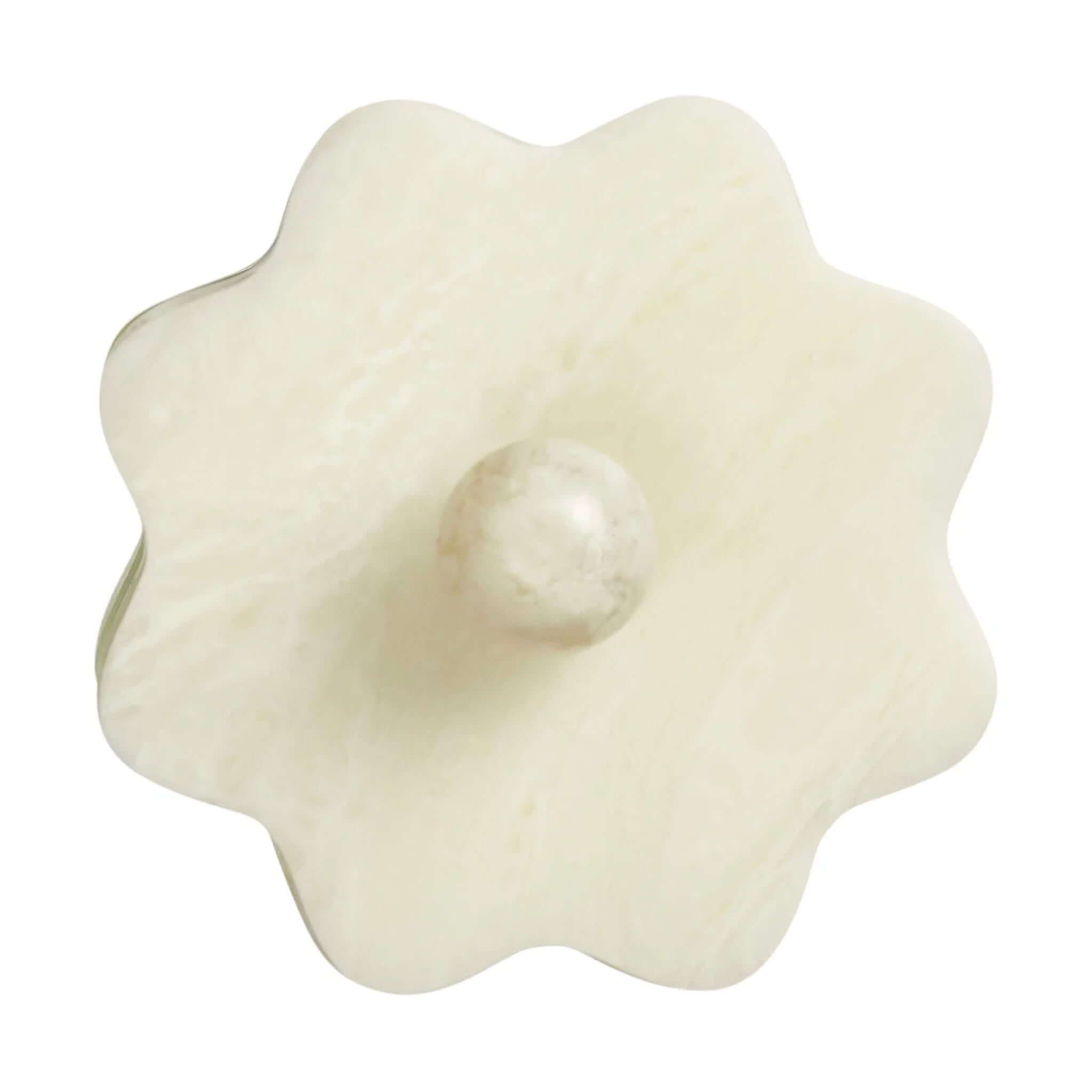 Sage x Clare Resin Sophie Stacking Jewelry Box Set - Pearl lid with bobble handle in starburst shape.