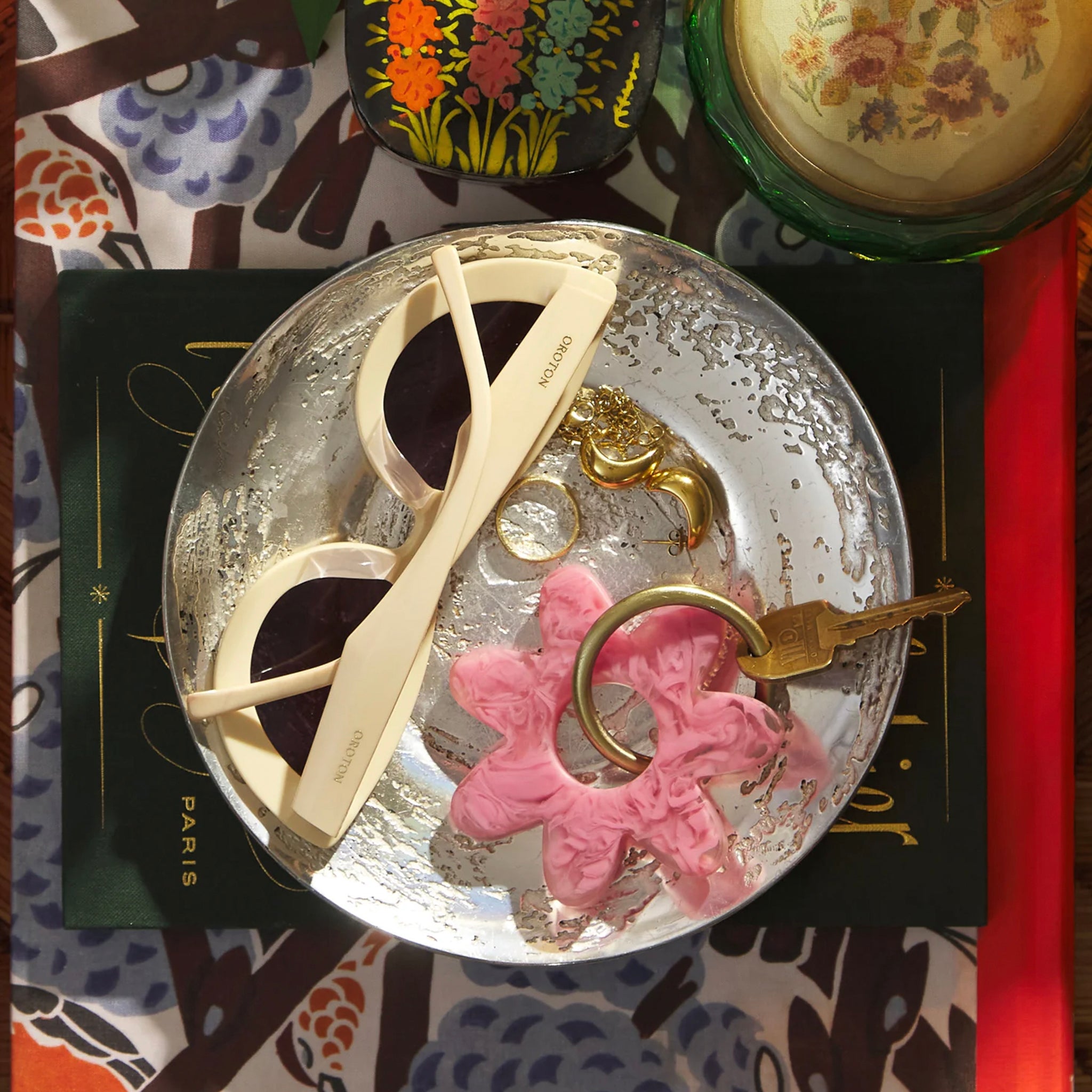 Sage x Clare Resin Whitney Keyring - Fuchsia