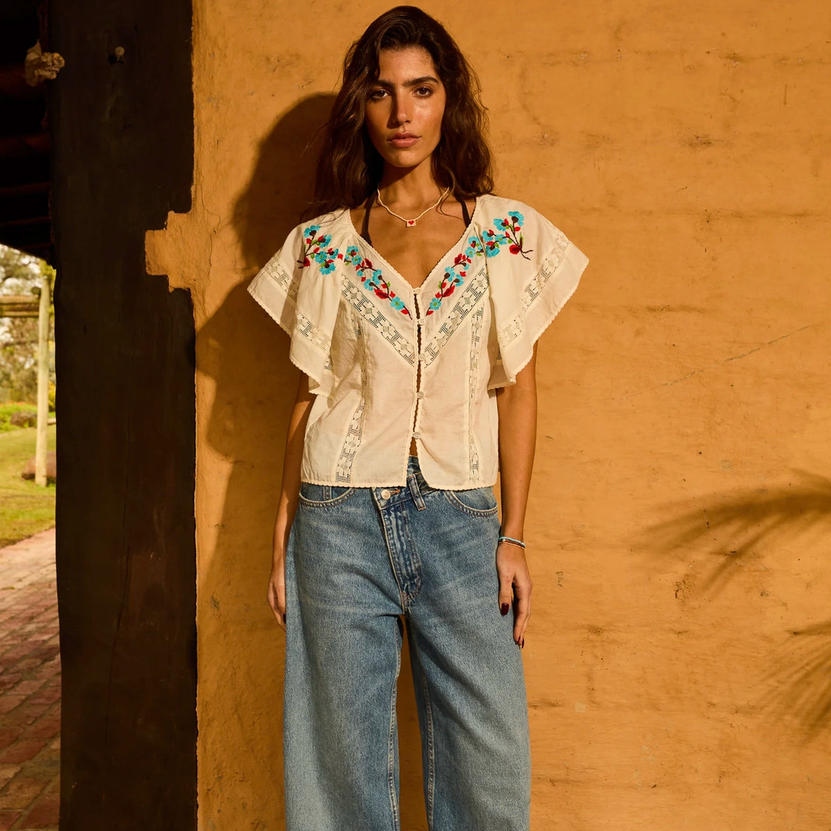 Sage x Clare Zaria Blouse