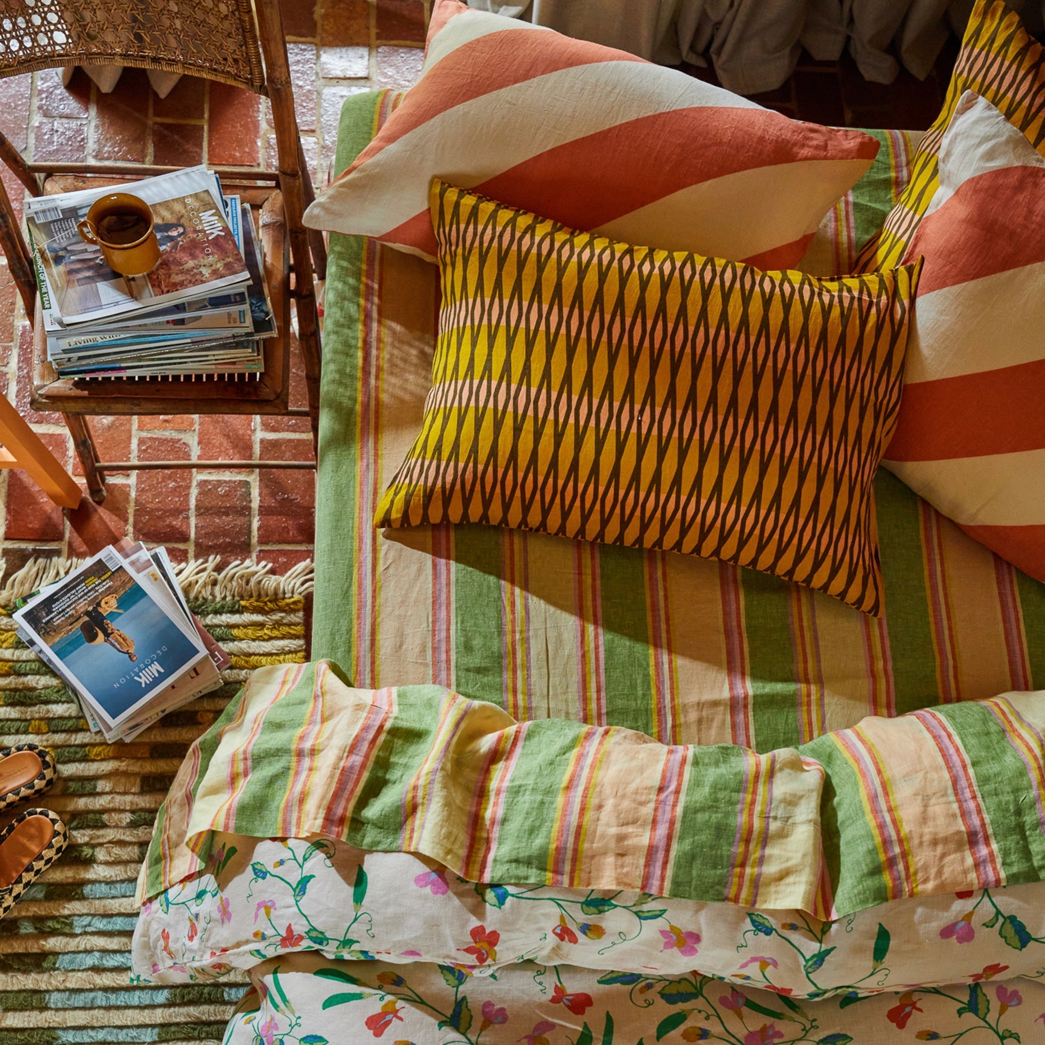 Sage x Clare Linen Pillowslip Set - Lompoc Tumeric - Tea Pea Home