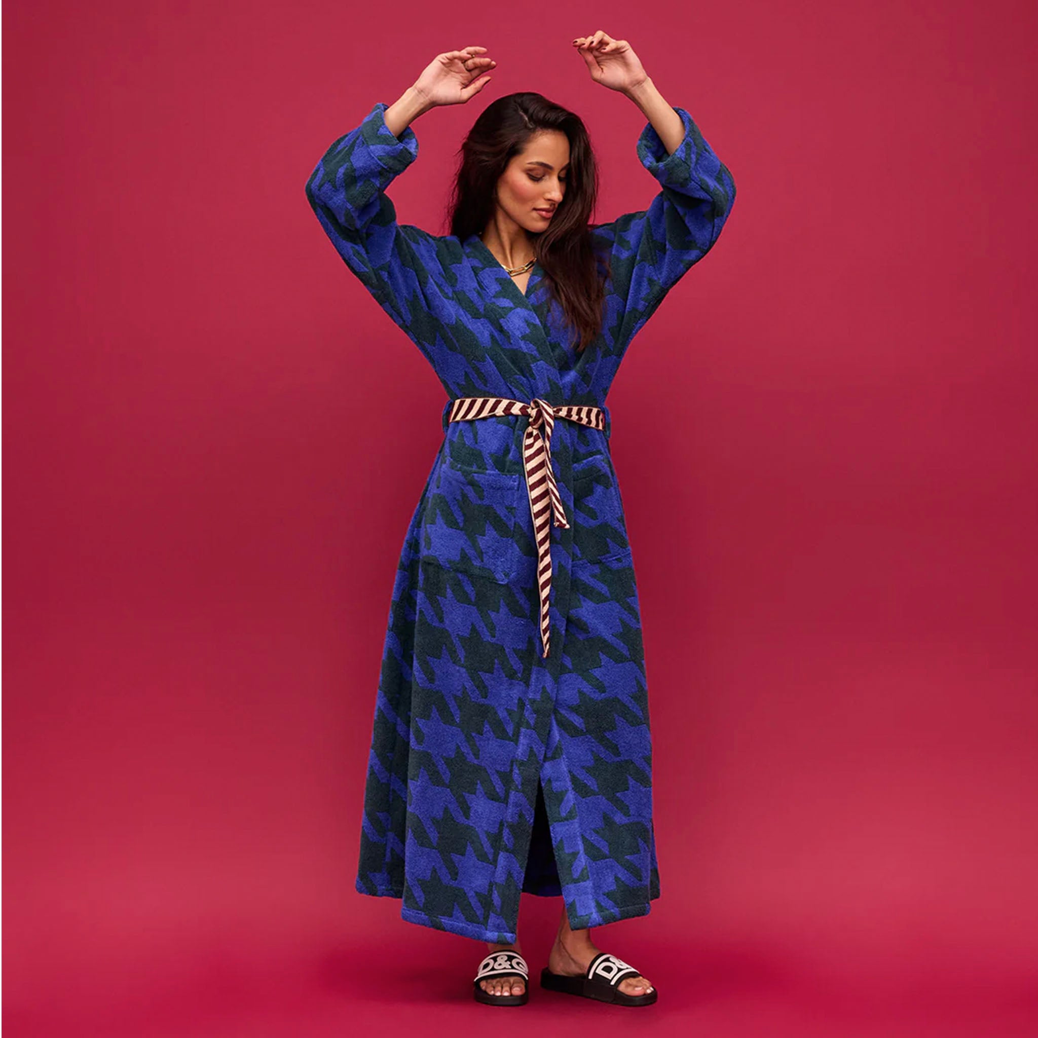 Sage x Clare Vinita Towelling Robe - Lapis