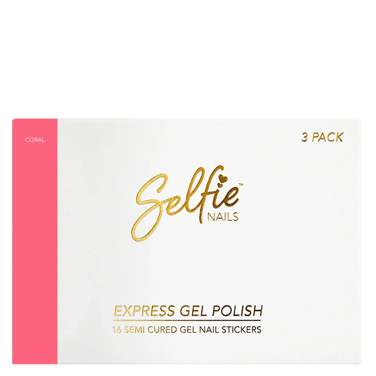 Selfie Nails Express Gel Polish Strips in Coral, semi-cured gel nail stickers