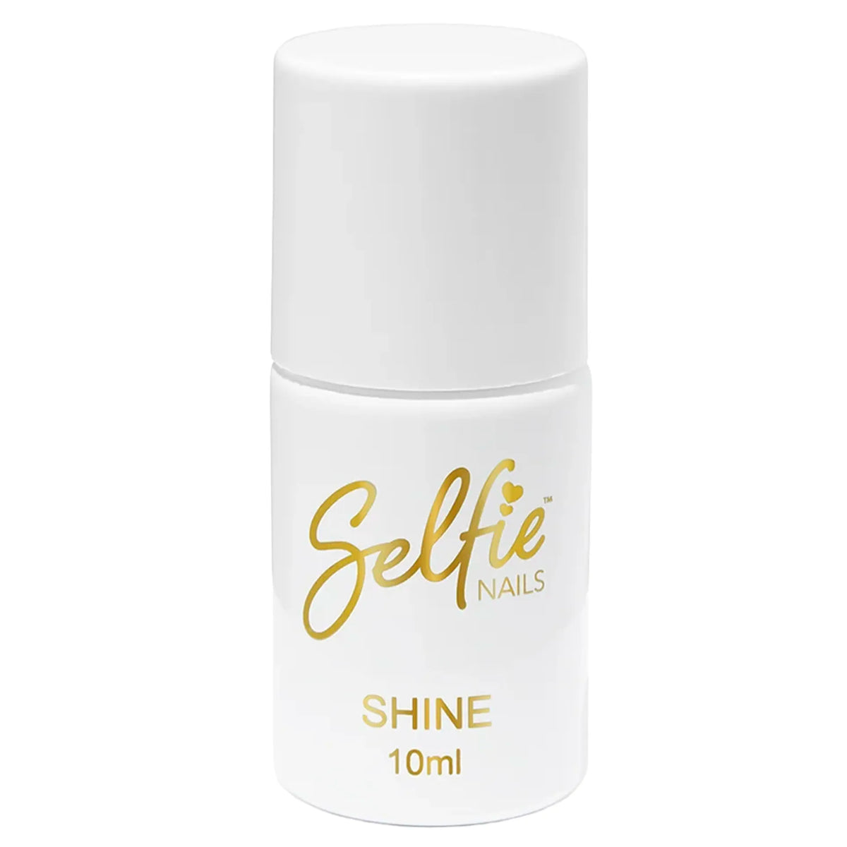 Selfie Nails Express Gel Shine Top Coat 10ml white bottle with gold label