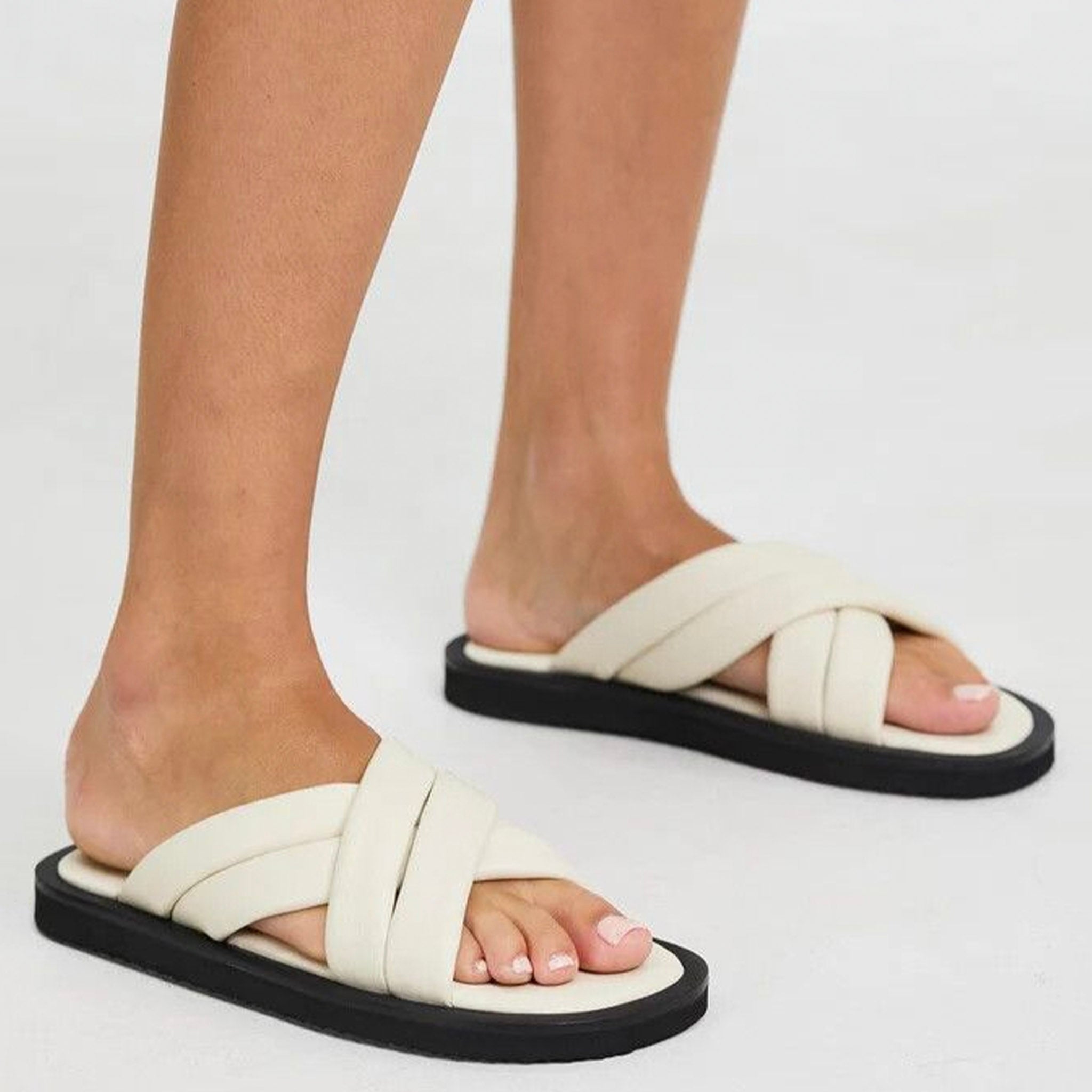 Sol Sana Coast Footbed Leather Sandals  - Off White