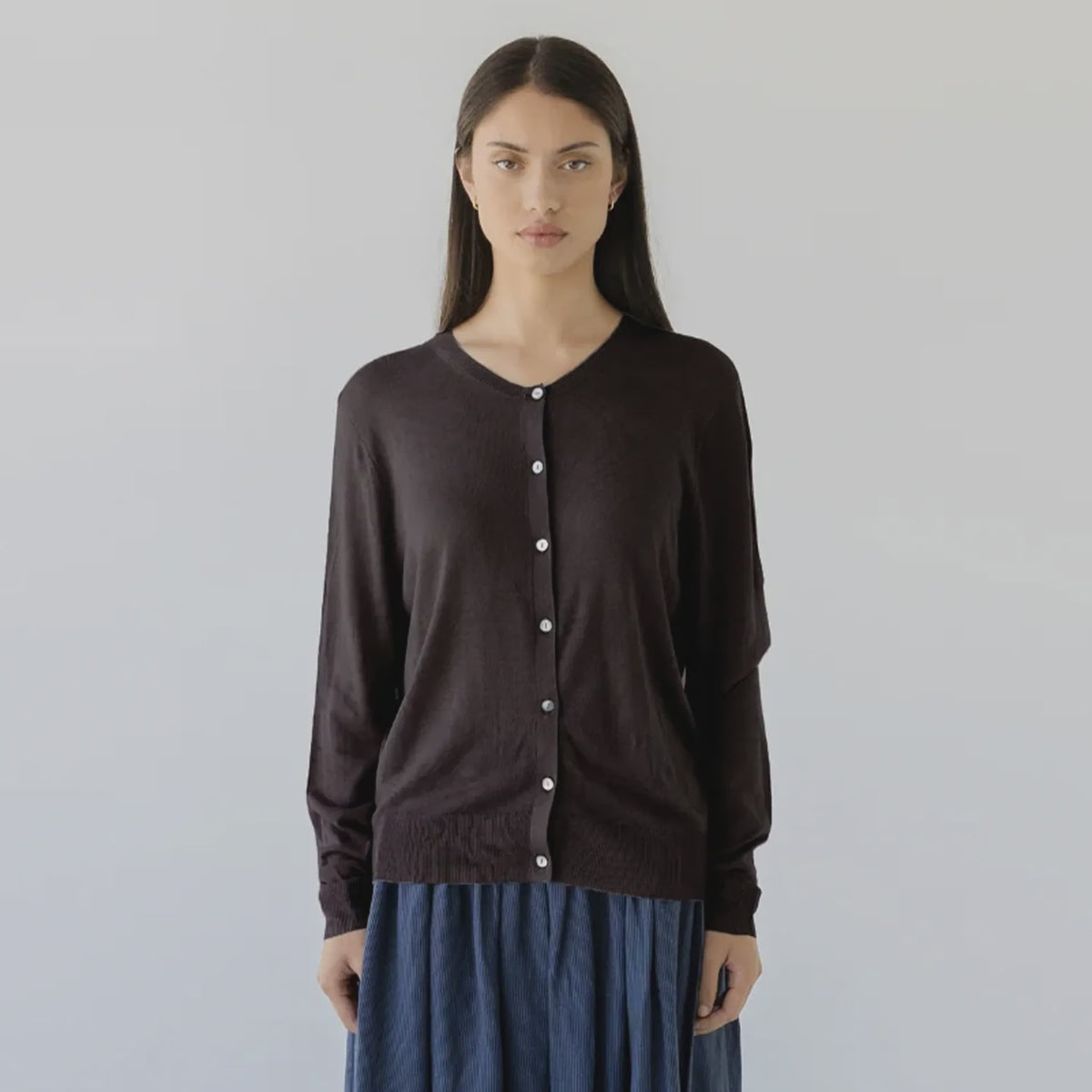 Sophie Knit Button Cardigan - Cocoa