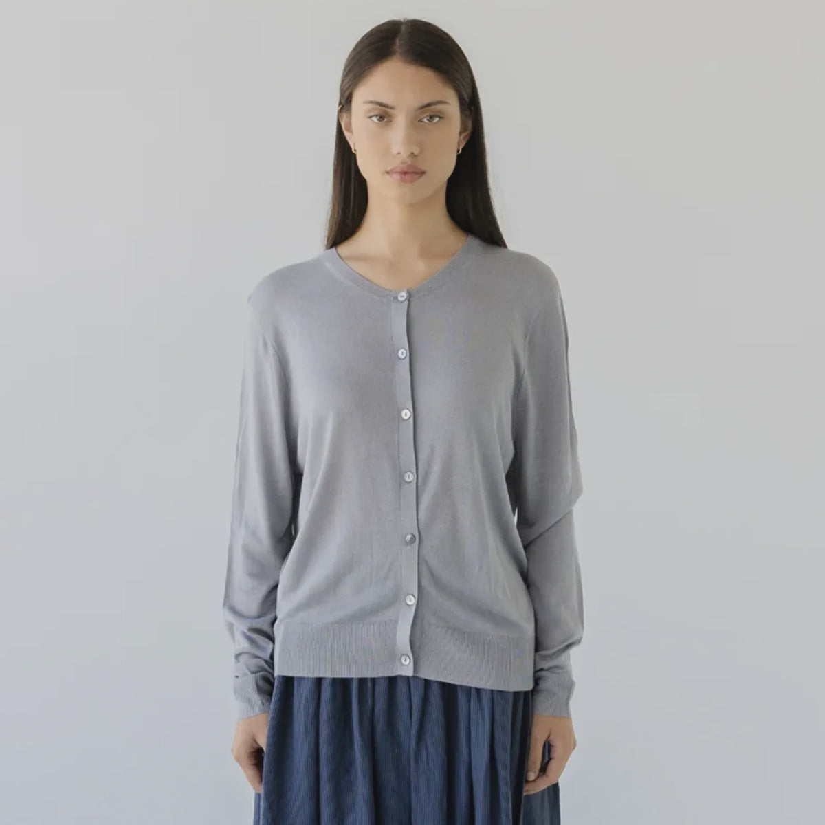 Sophie Knit Button Cardigan - Sky
