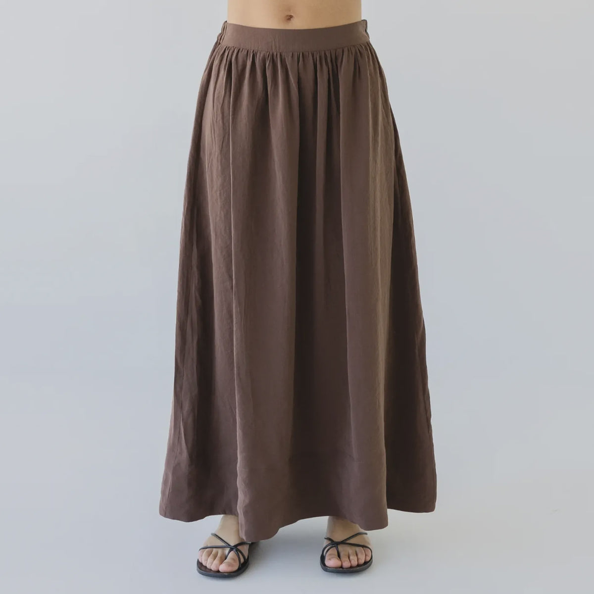Sophie Silky Maxi Skirt - Earth