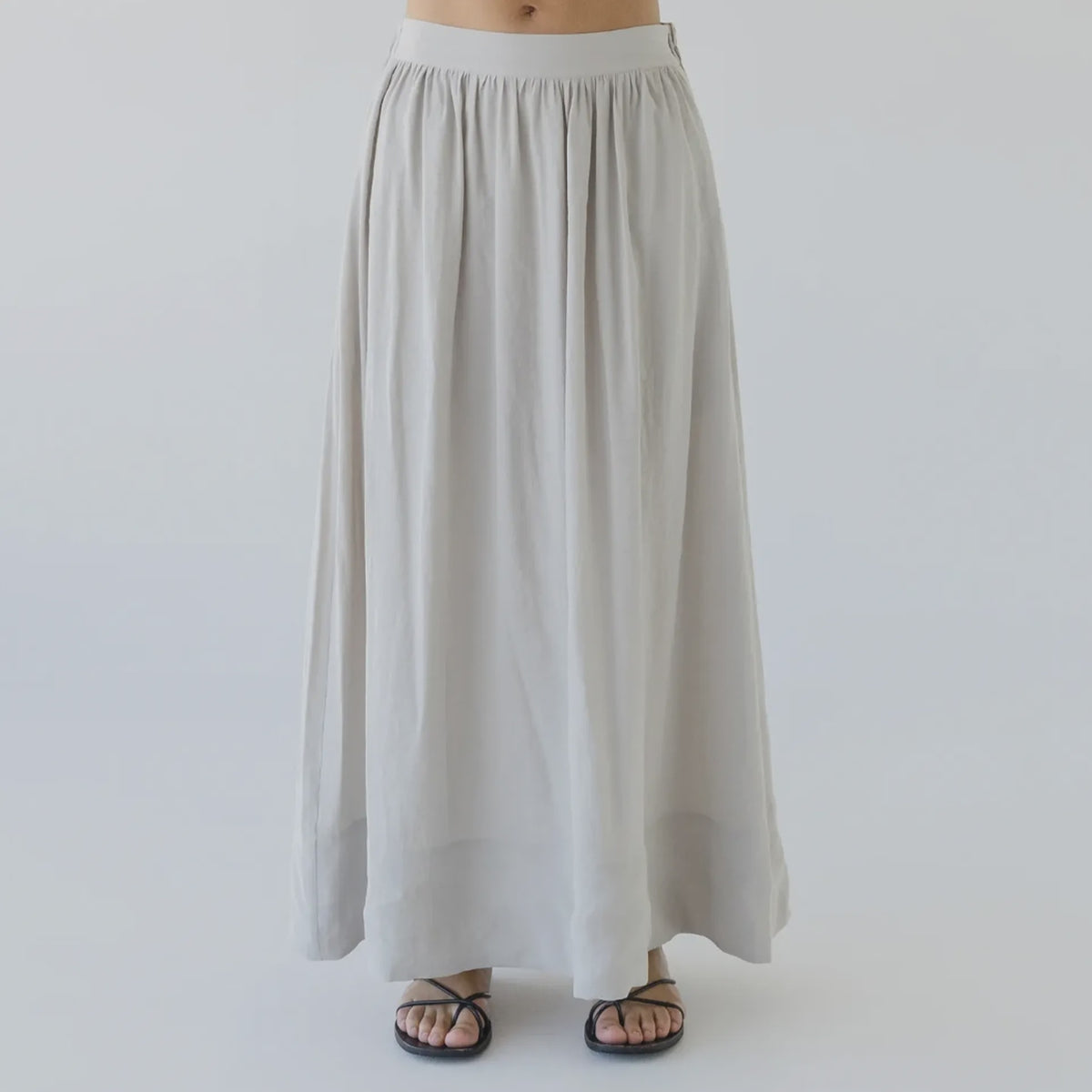 Sophie Silky Maxi Skirt - Pebble