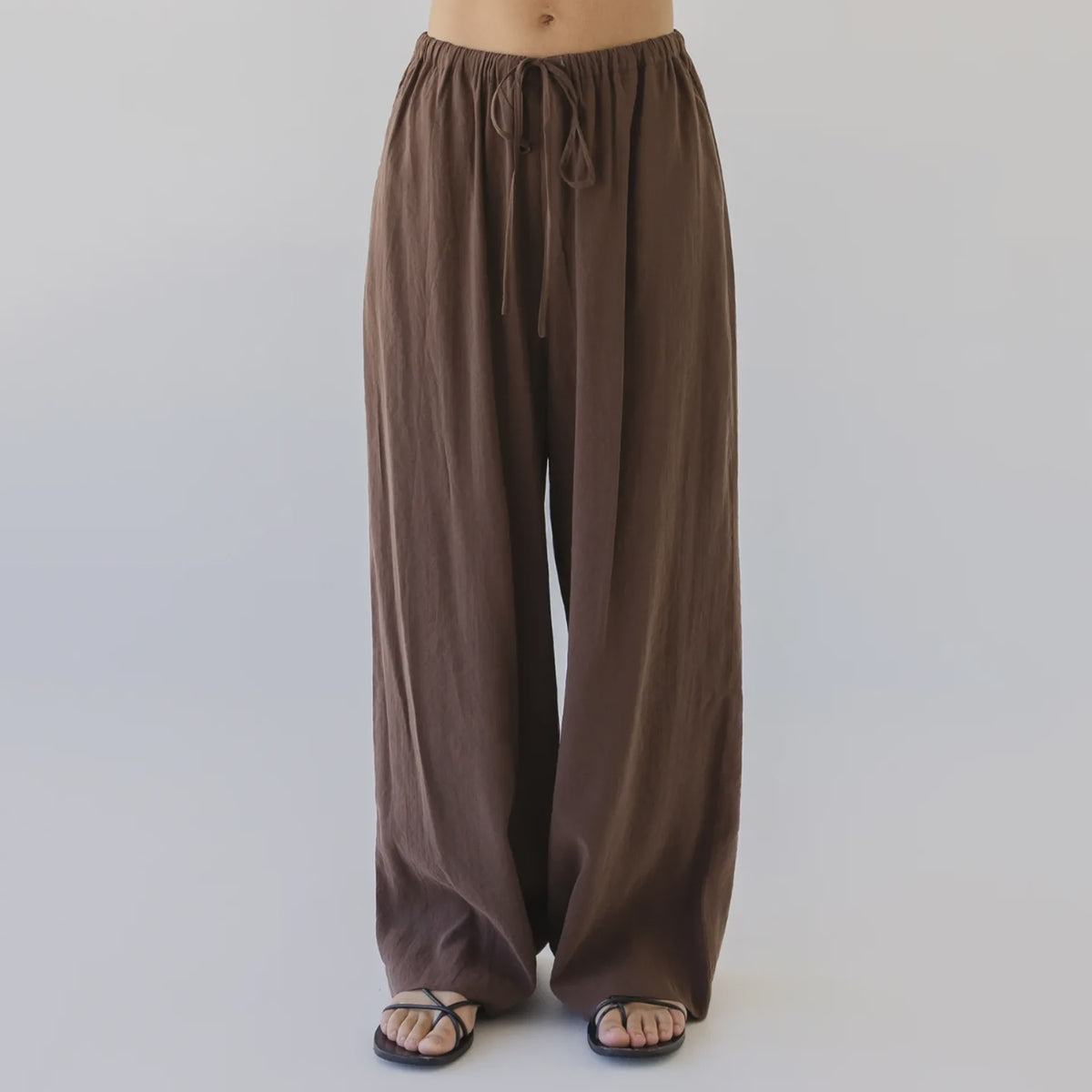 Sophie Silky Wide Leg Pants - Earth