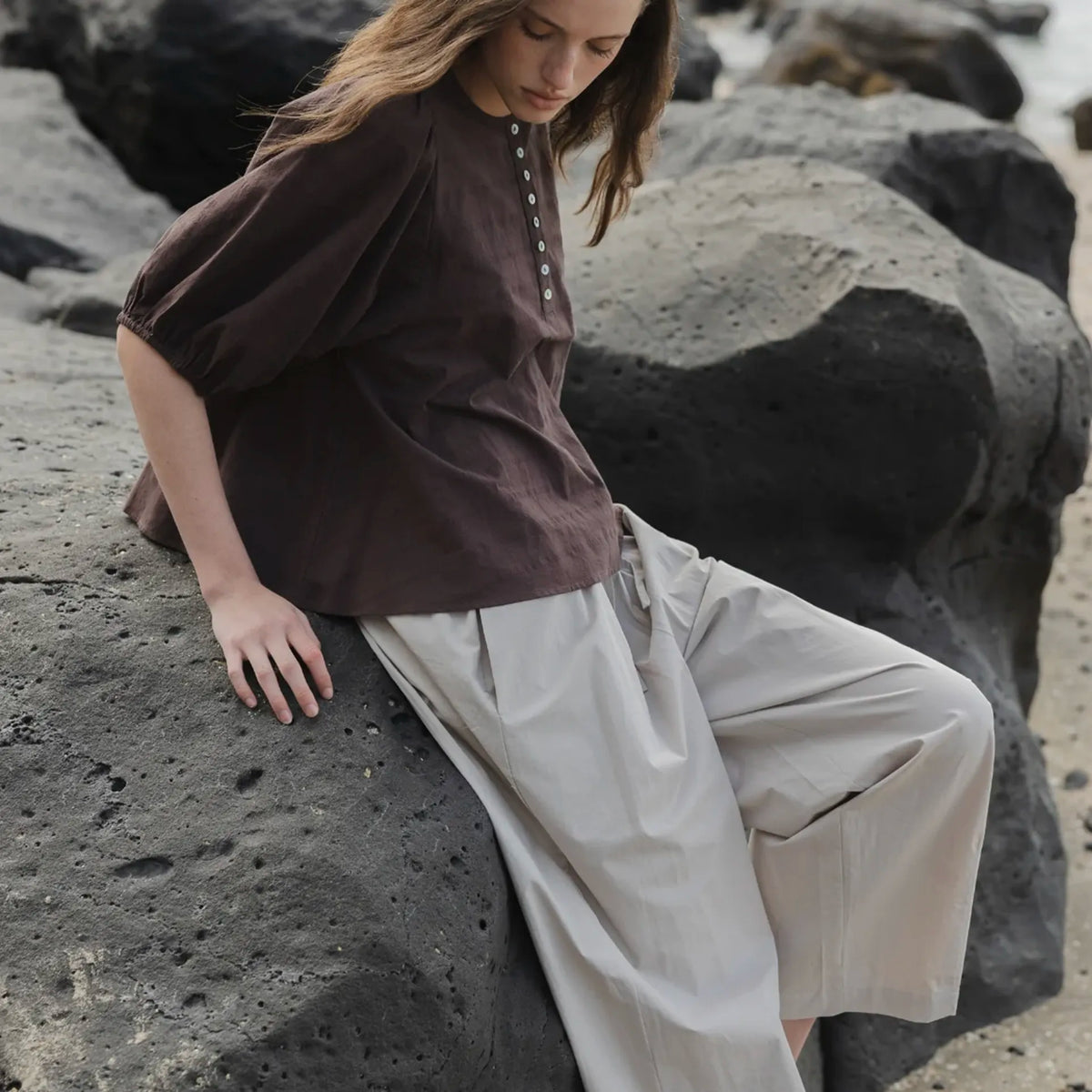 Sophie Effortless Pants - Oyster