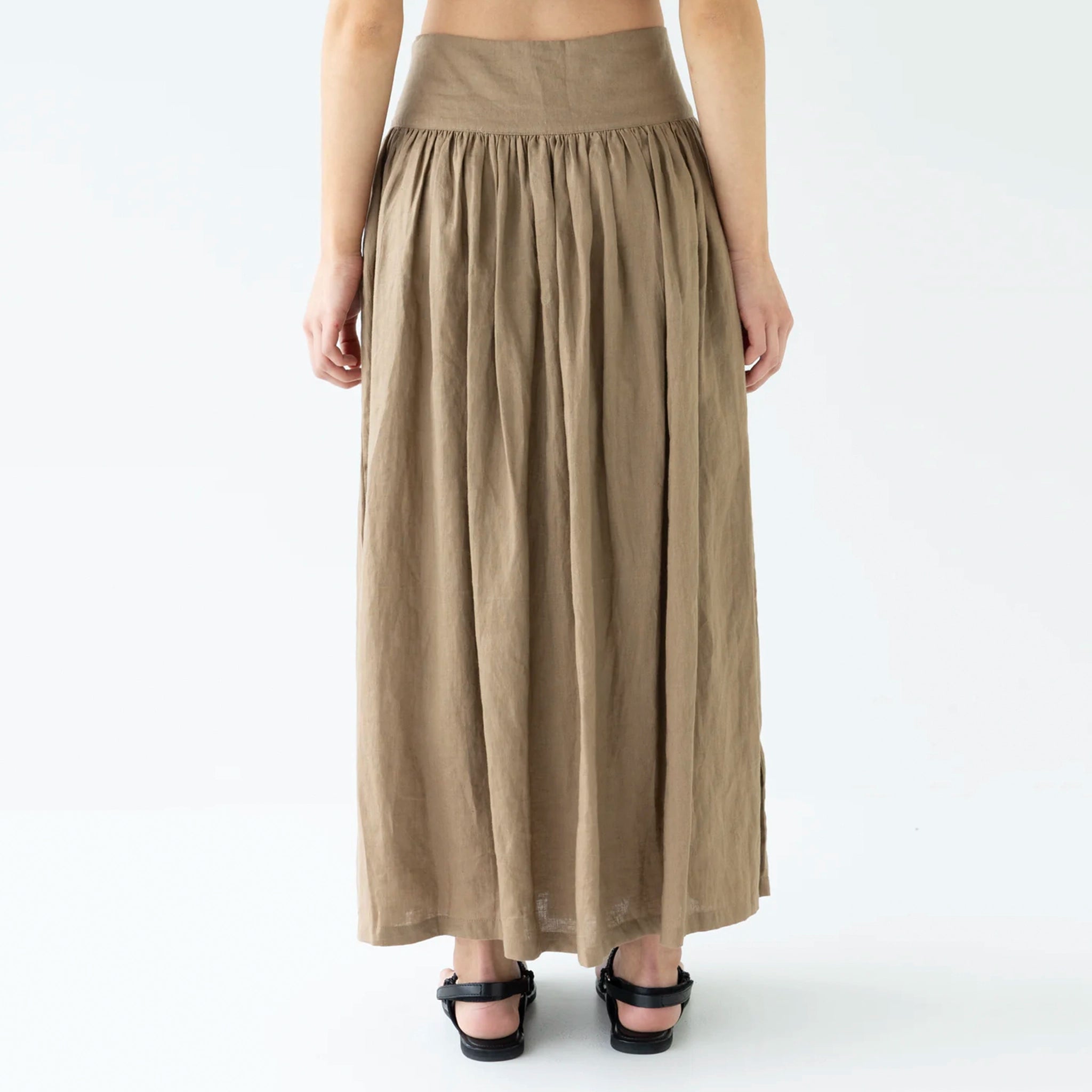 Sophie I'm Ready Linen Skirt - Hay