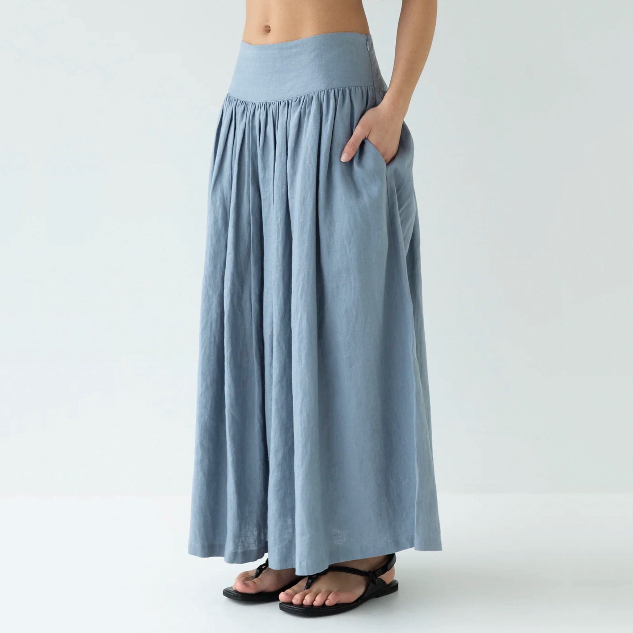 Sophie I'm Ready Linen Skirt - Mist