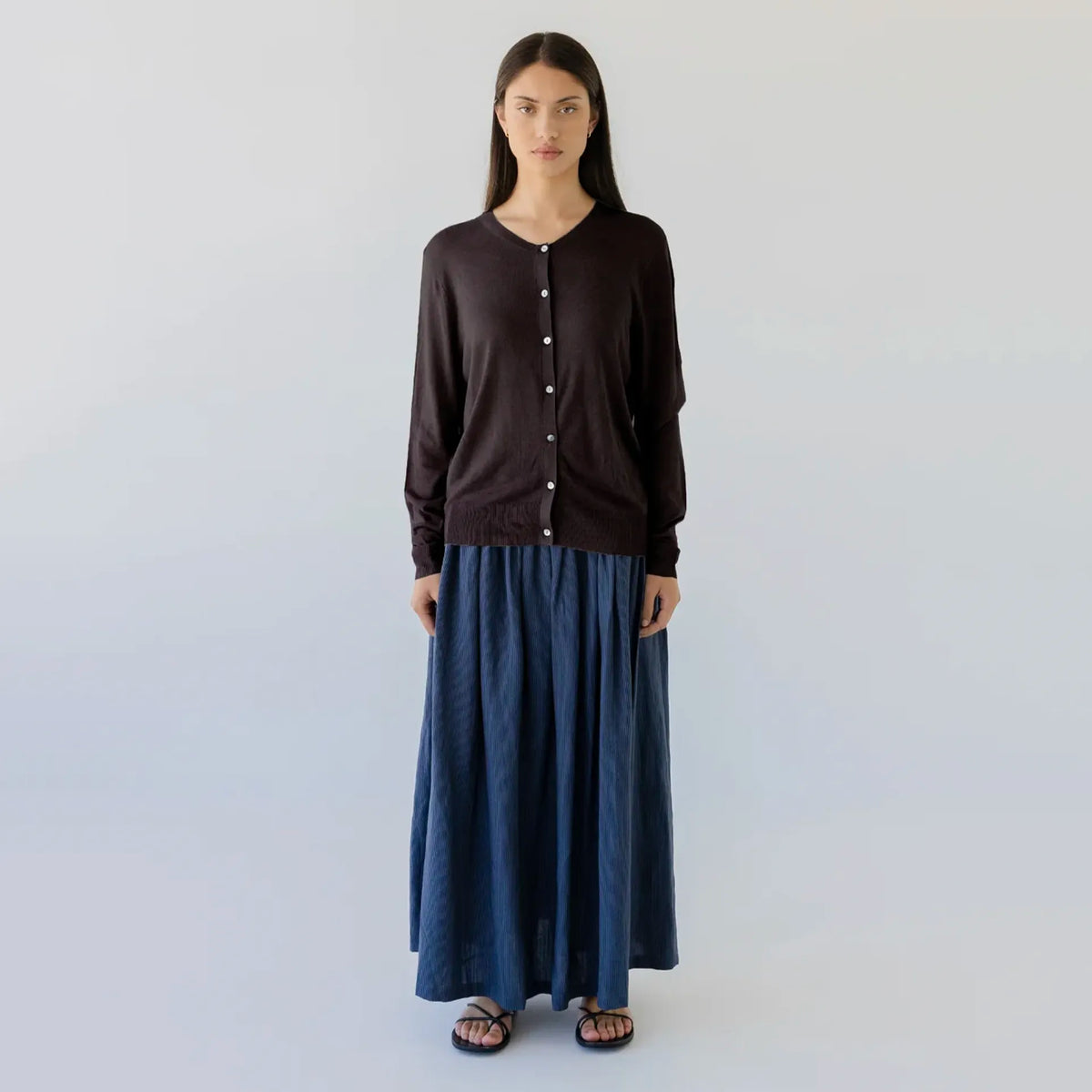 Sophie Knit Button Cardigan - Cocoa