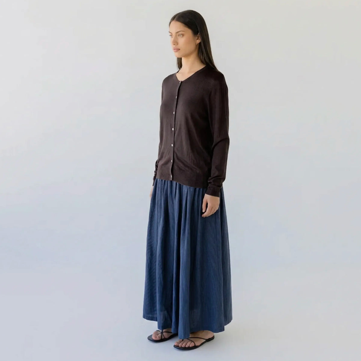 Sophie Knit Button Cardigan - Cocoa