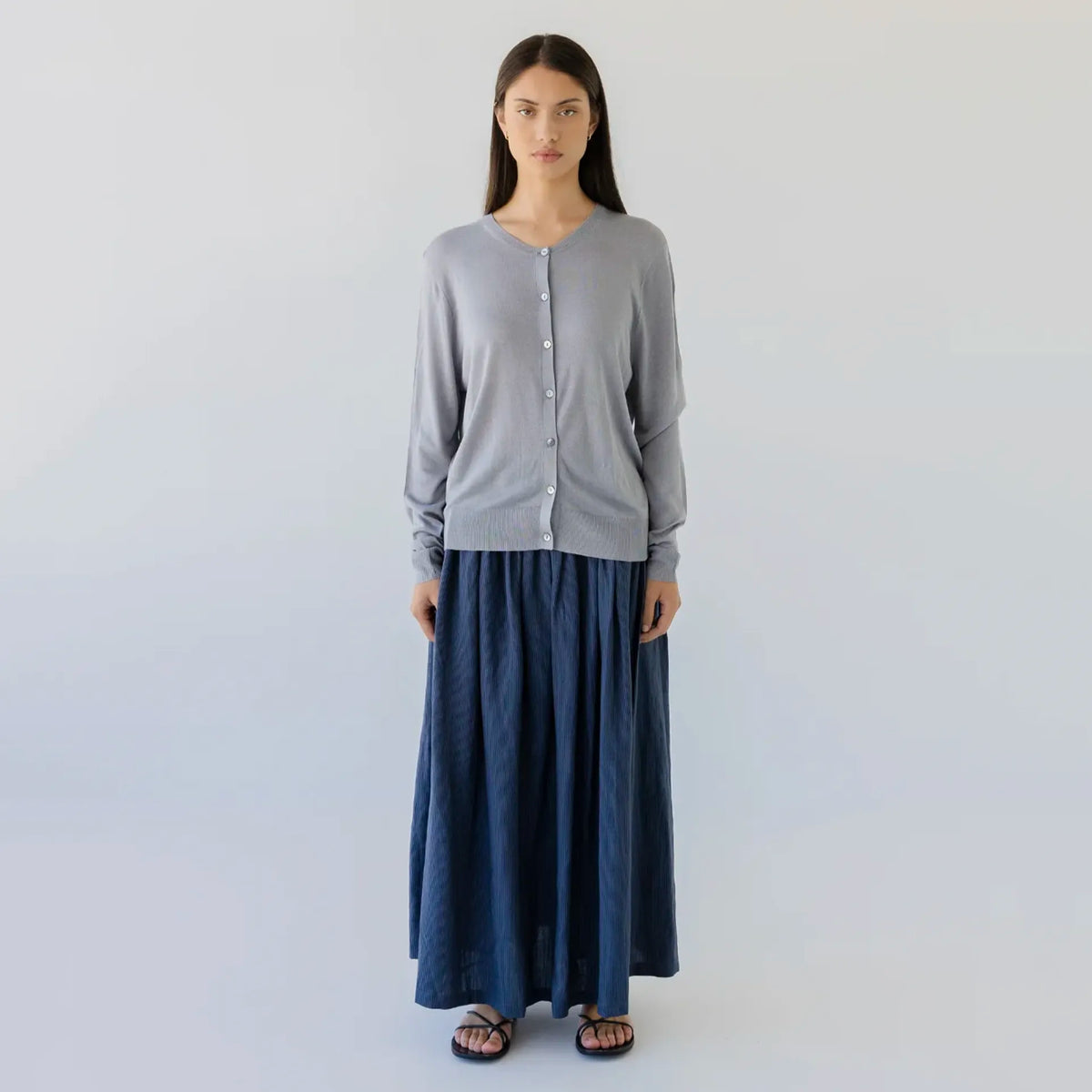 Sophie Knit Button Cardigan - Sky