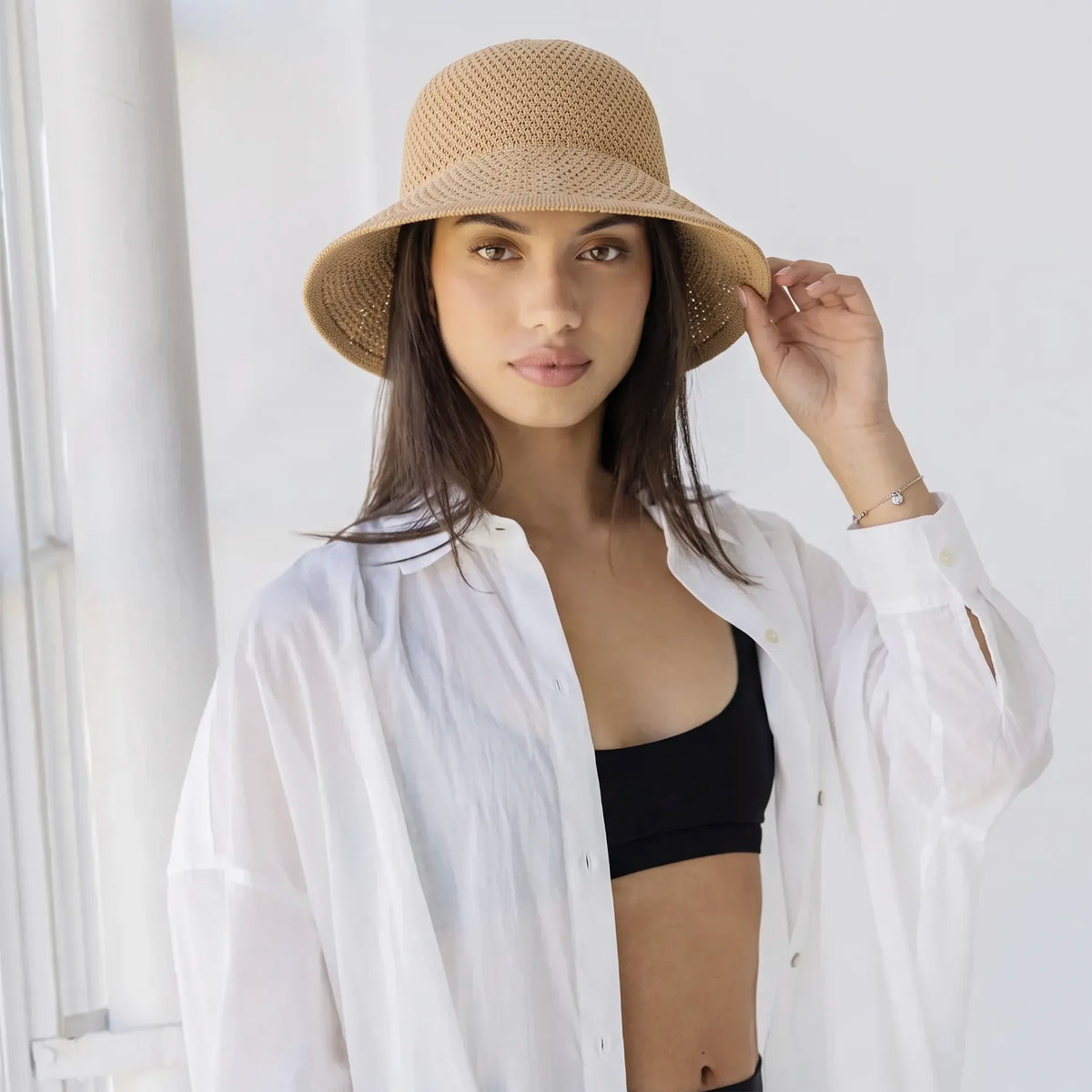 Sophie Travelling Hat - Natural, lightweight foldable sun-smart travel hat in natural
