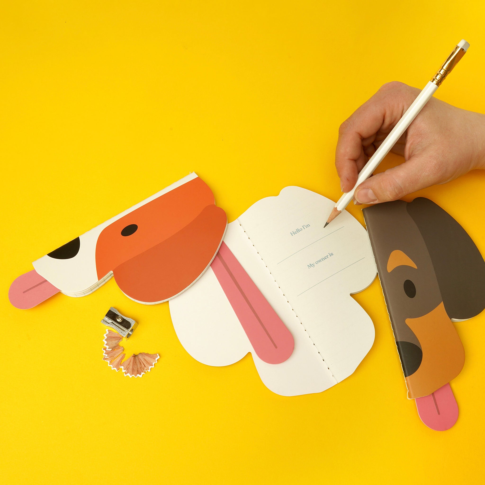 Dog shaped notebook set