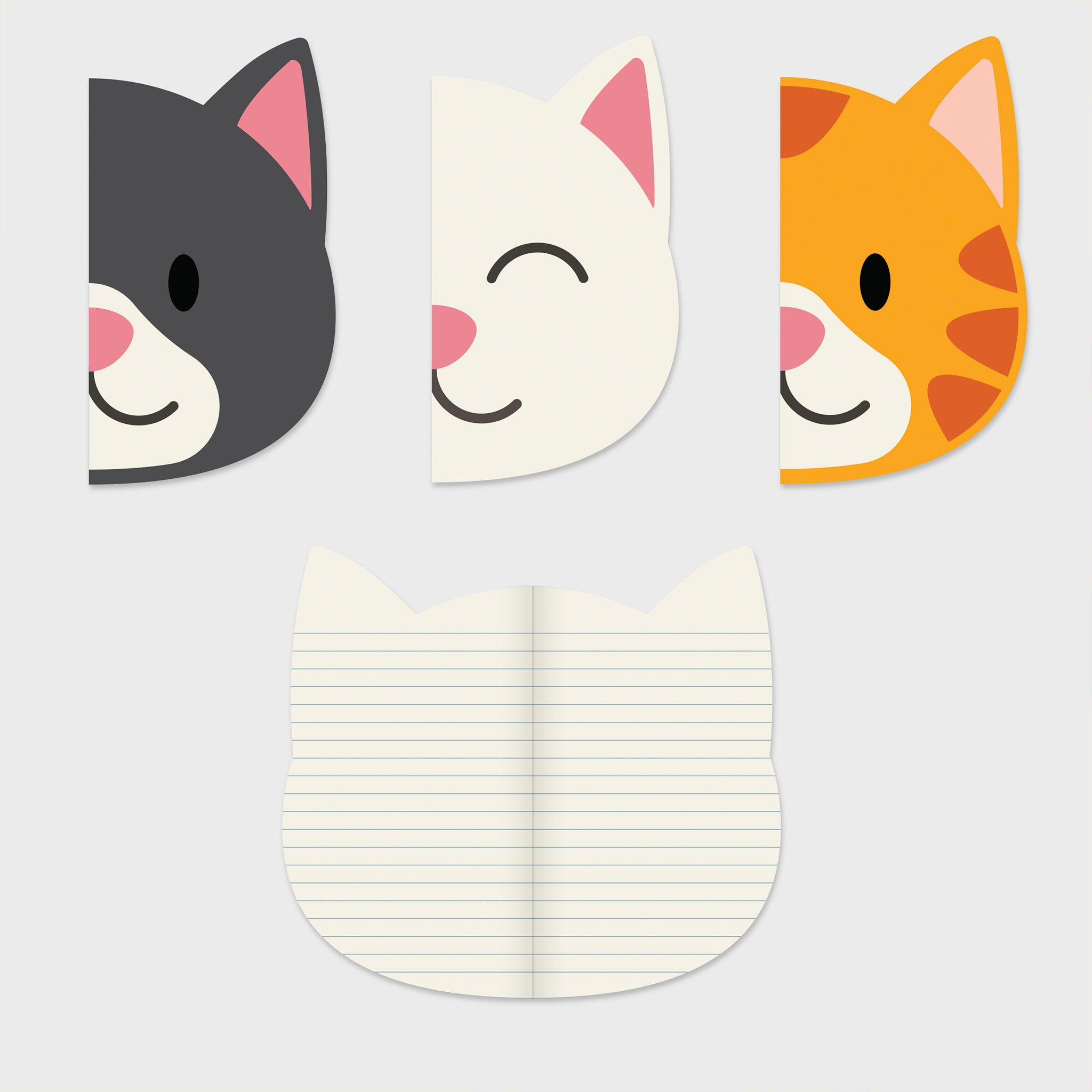 Cat shaped notebook set