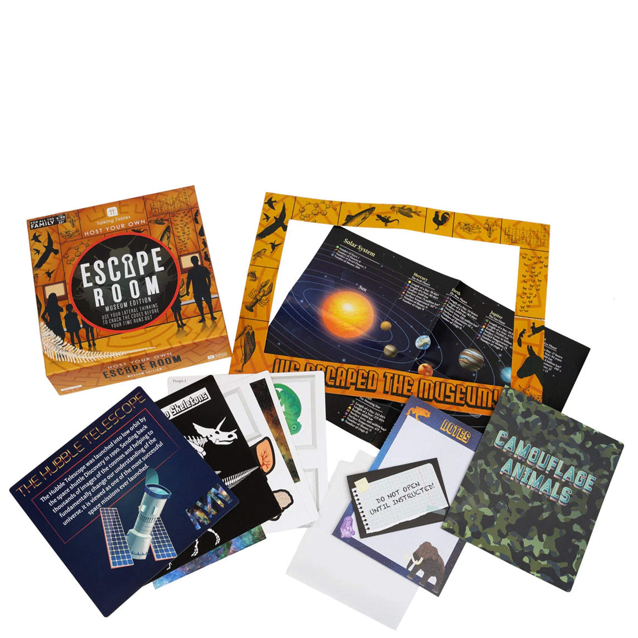 Collection of educational posters and cards on a white background