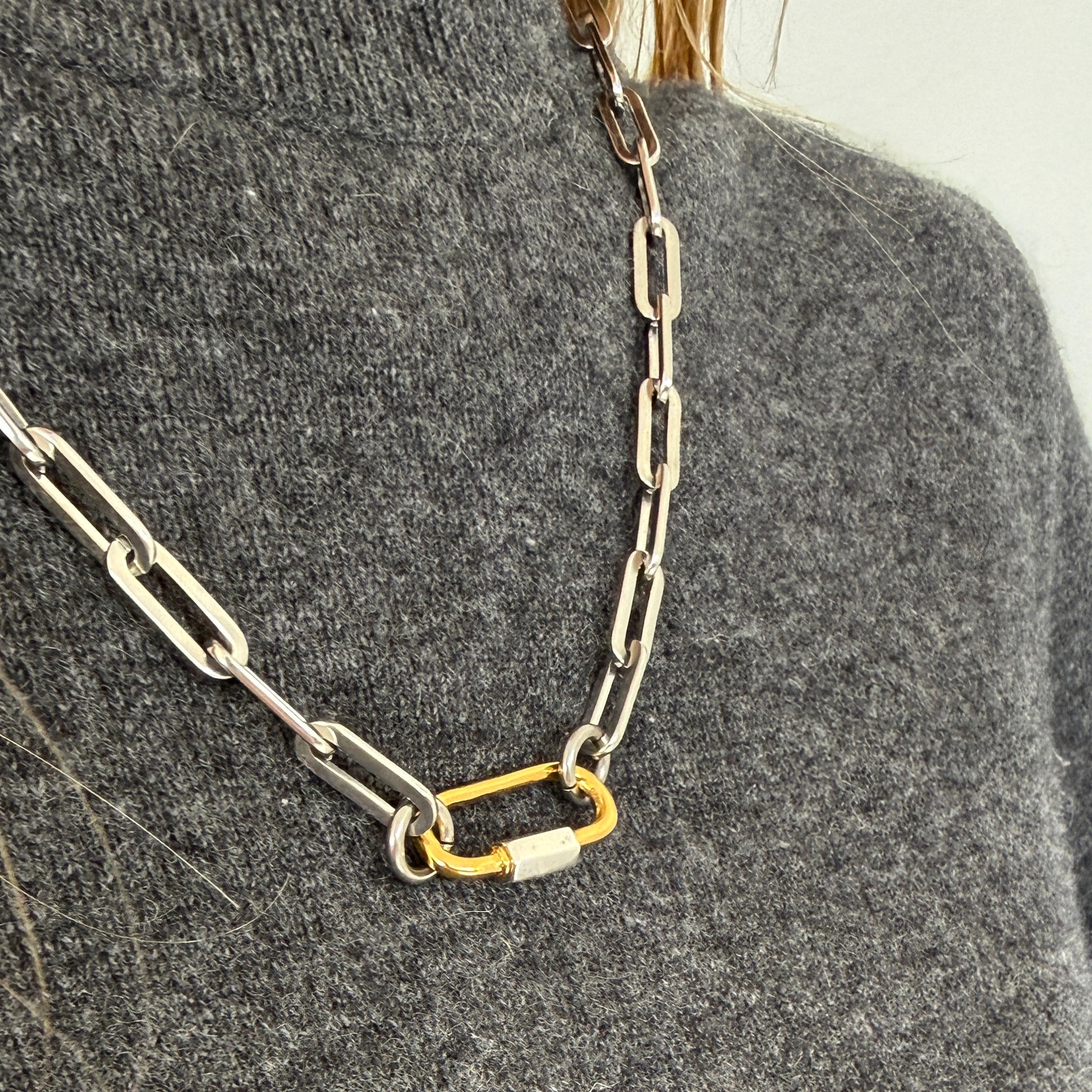 Cathy Pope Carabiner - Gold & Silver