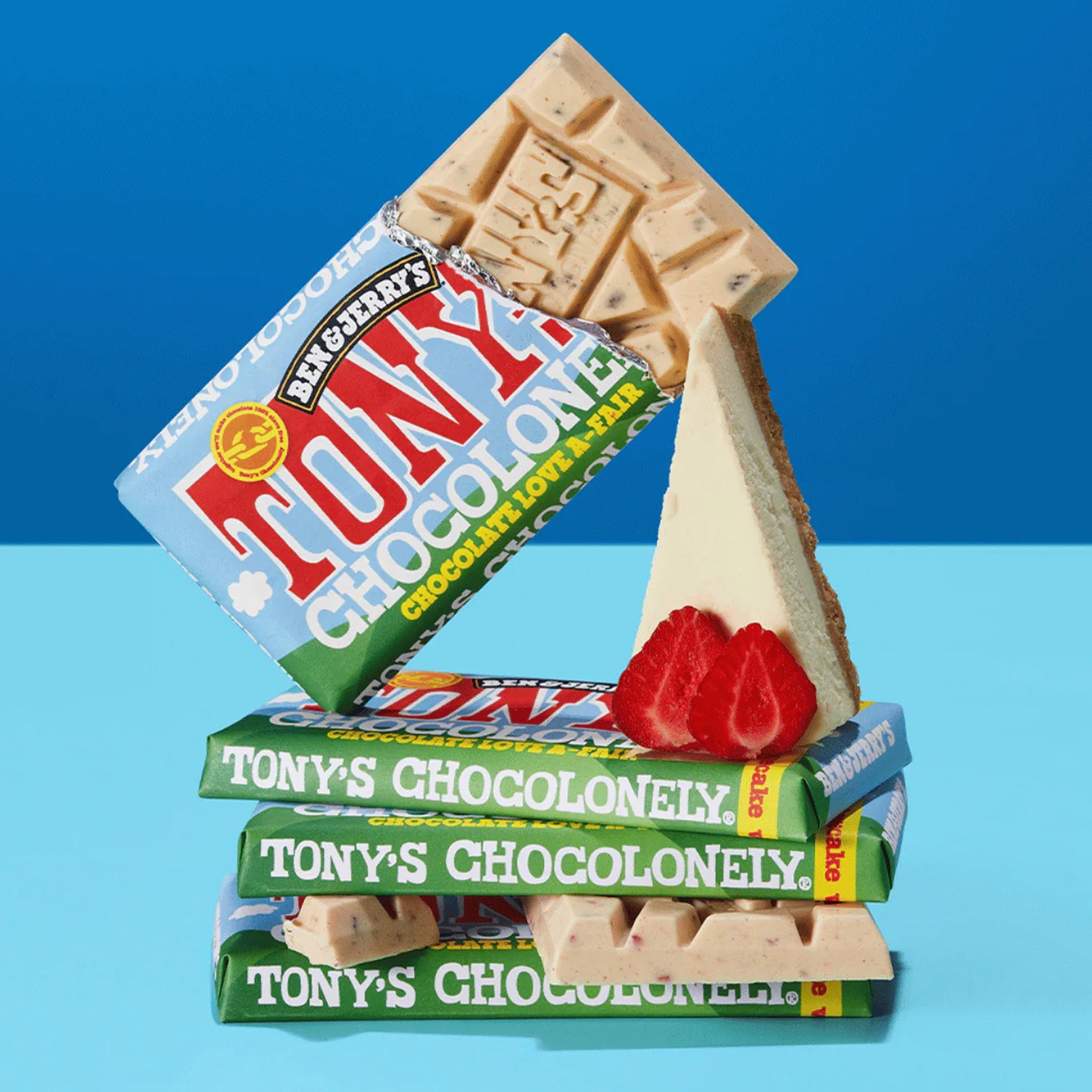 Tony's Chocolonely x Ben & Jerry's 180g White Chocolate Strawberry Cheesecake - Tea Pea Home