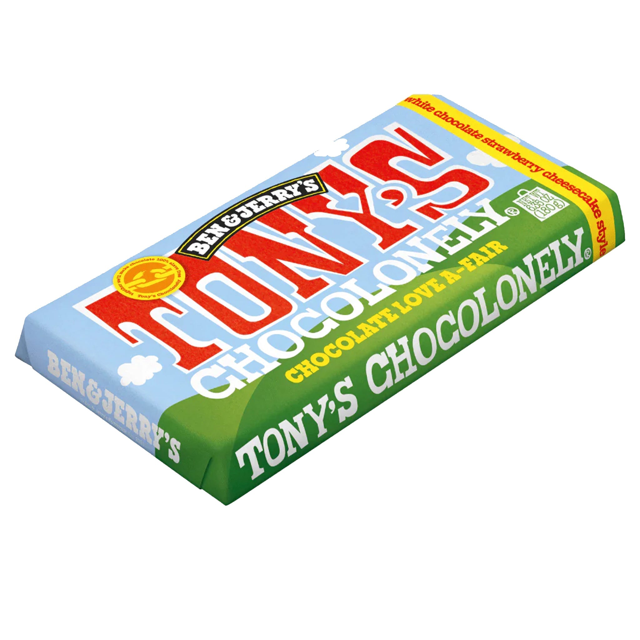 Tony's Chocolonely x Ben & Jerry's 180g White Chocolate Strawberry Cheesecake - Tea Pea Home