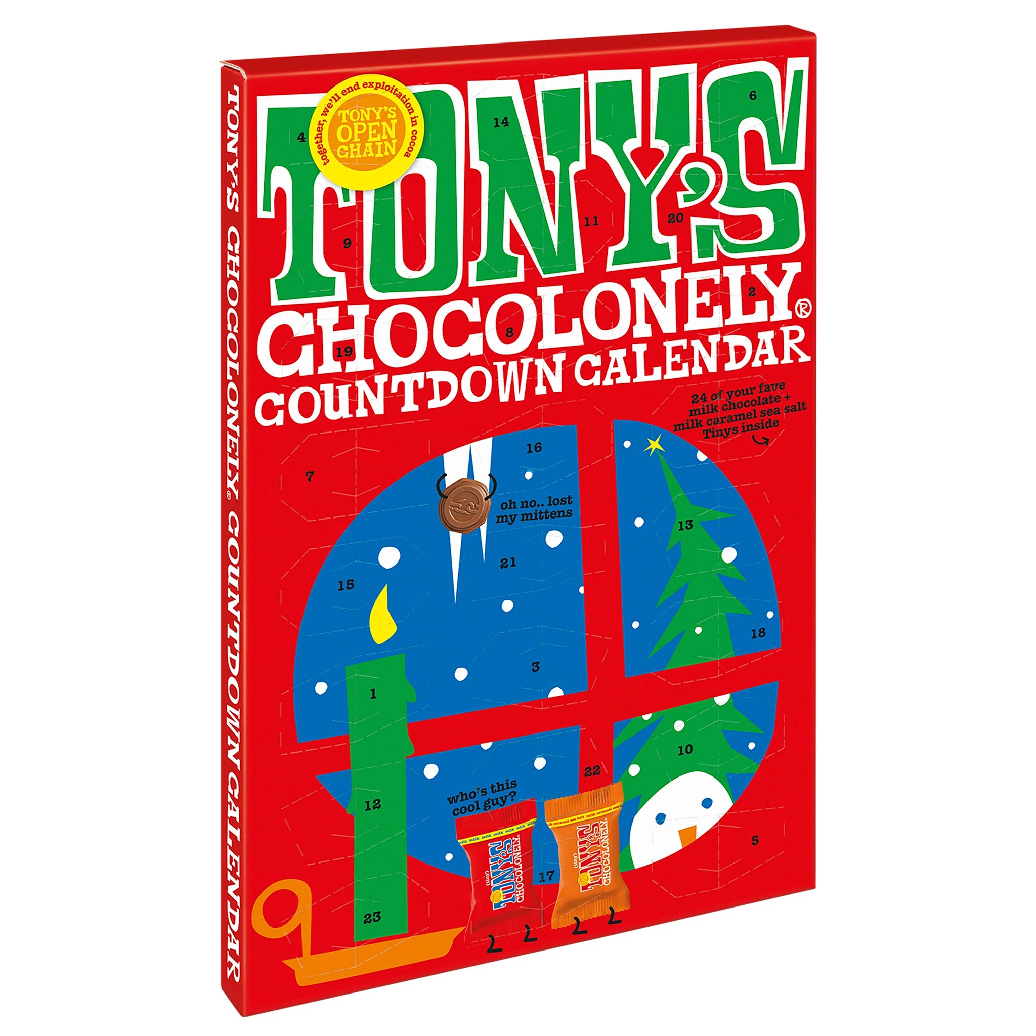 Tony's Chocolonely Countdown Calendar on a white background