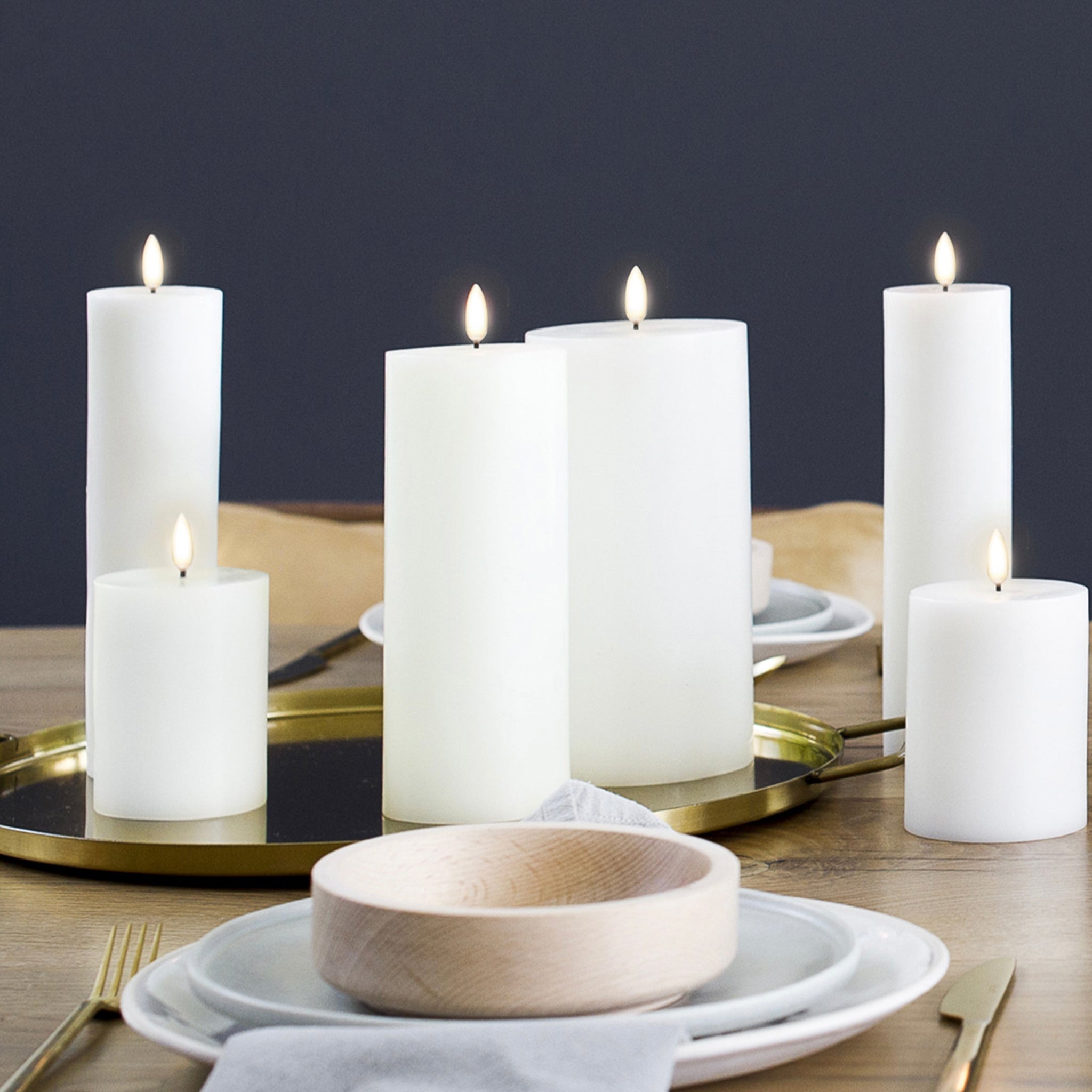 Uyuni Lighting LED Candle - Nordic White Pillar / Medium - Tea Pea Home