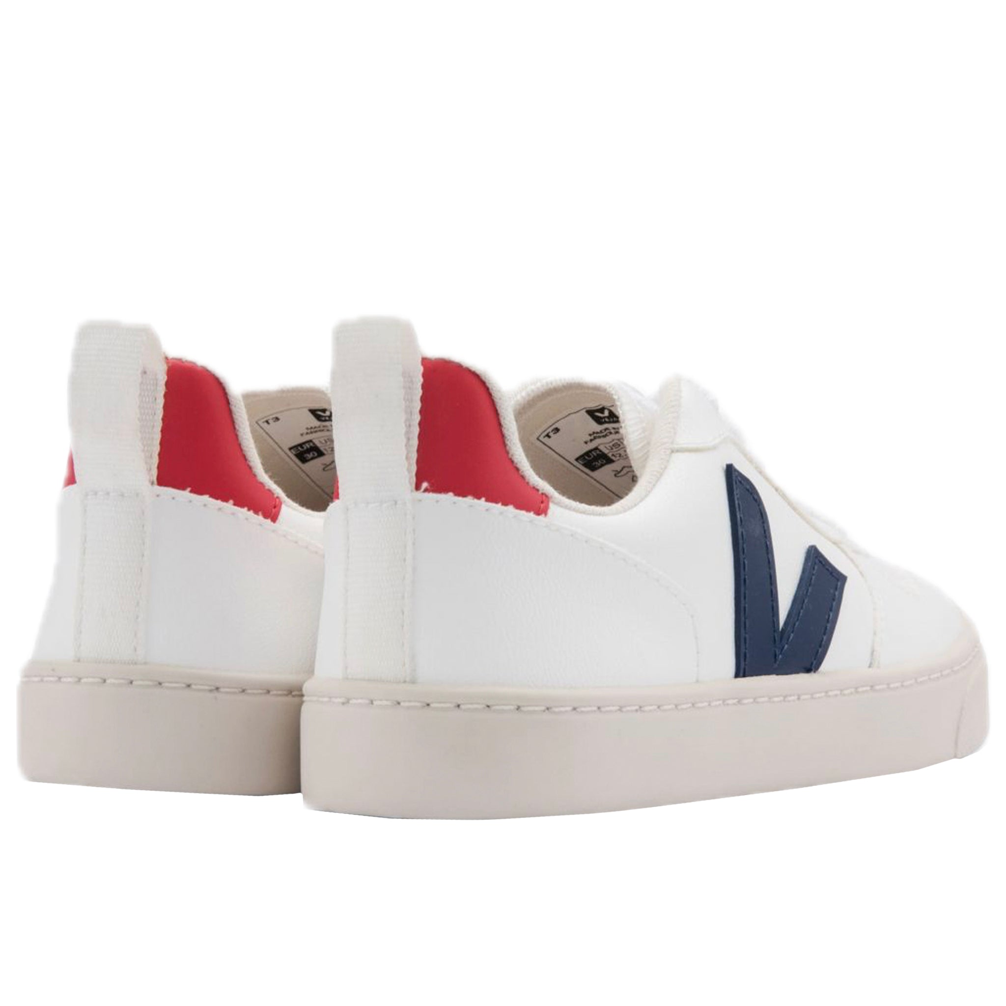 Veja Kid's Sneakers V-10 Laces - White, Colbalt, Pekin