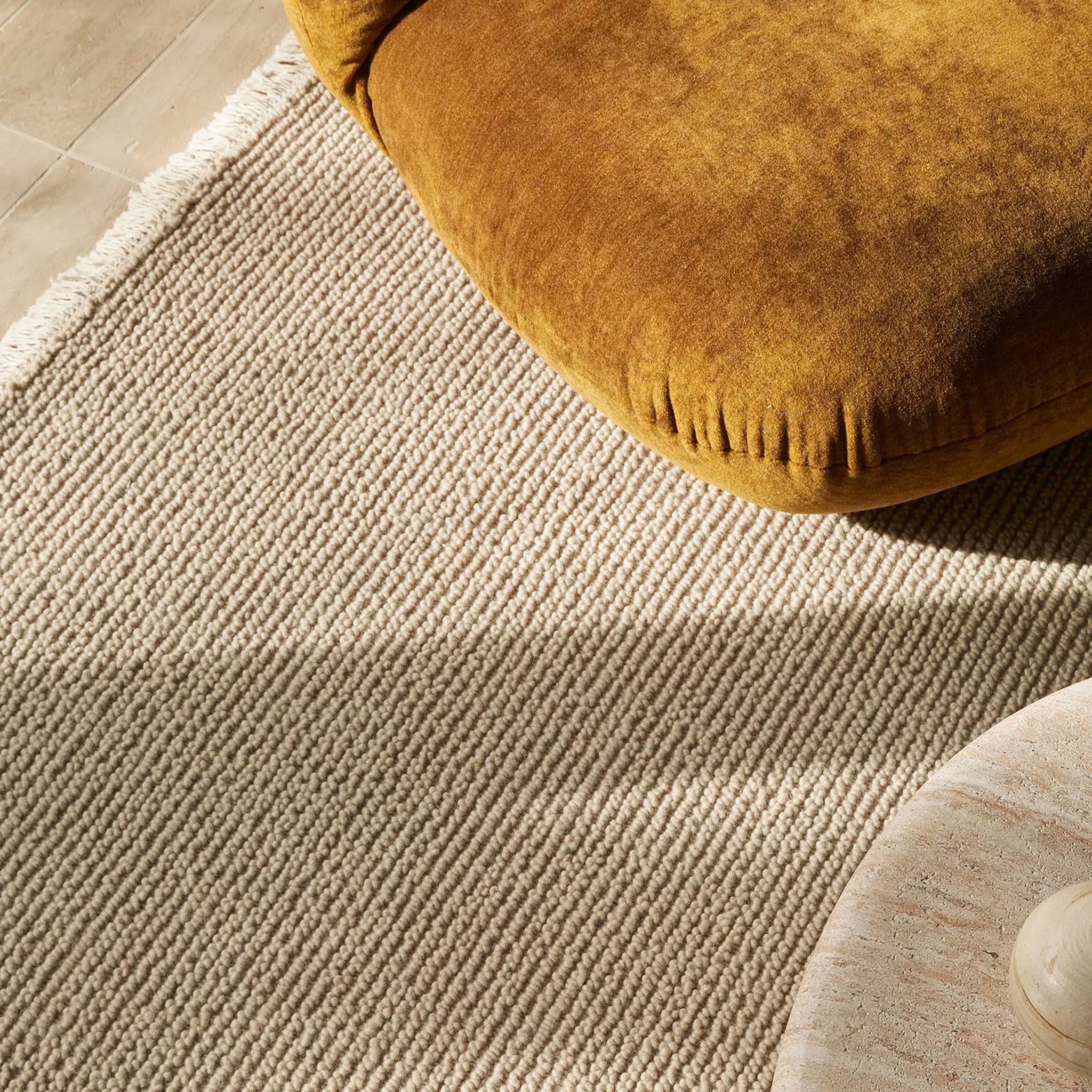 Beige rug with a subtle pattern