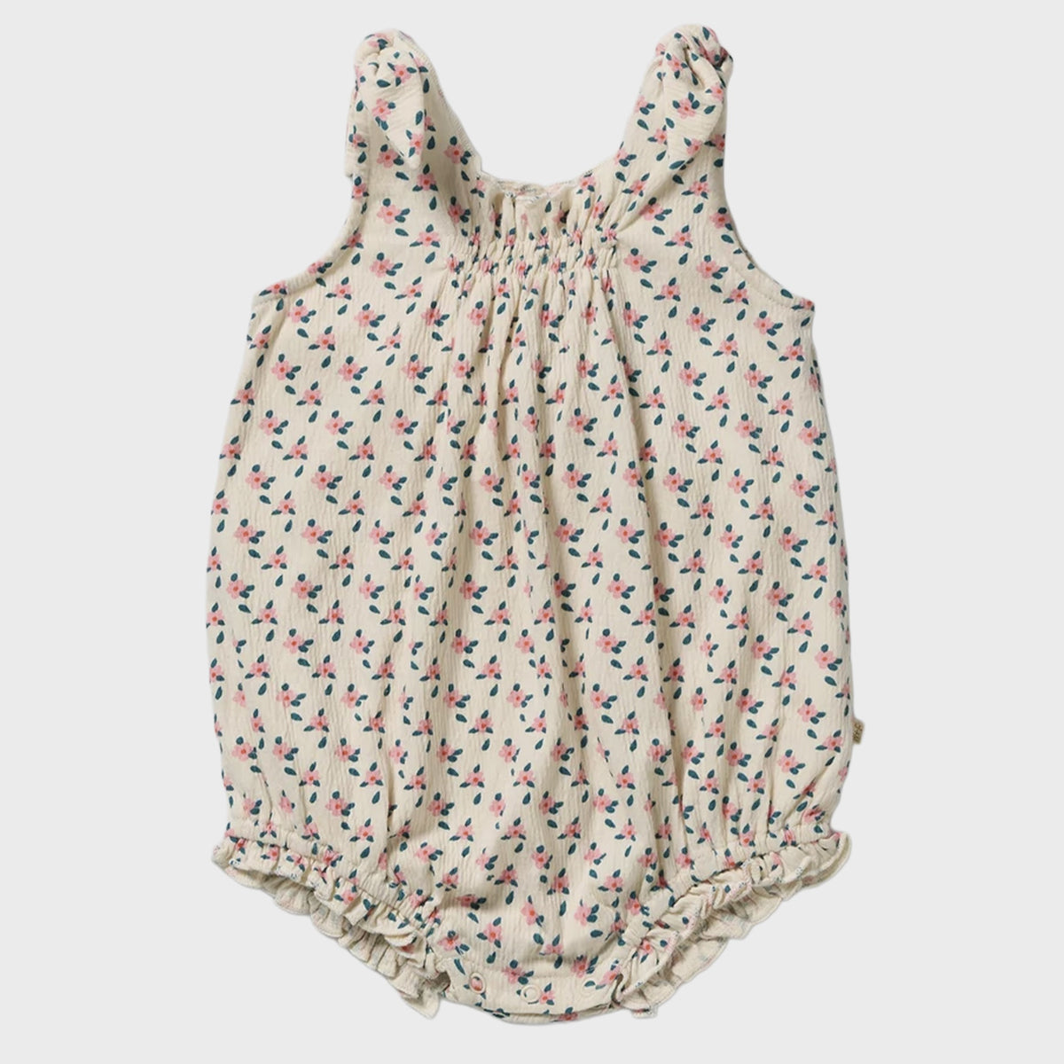 Wilson & Frenchie Organic Cotton Crinkle Tie Playsuit - Little Blossom