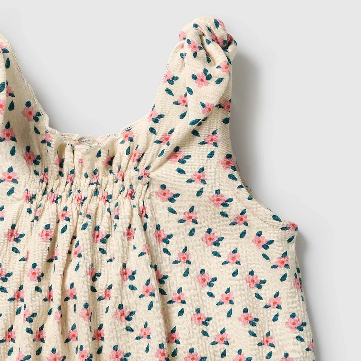Wilson & Frenchie Organic Cotton Crinkle Tie Playsuit - Little Blossom