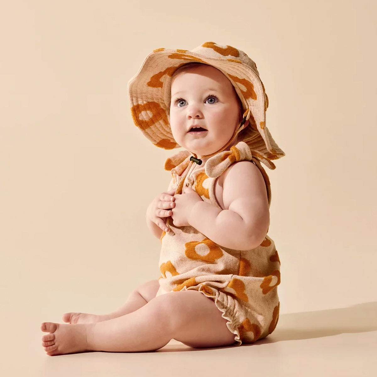 Wilson & Frenchie Organic Cotton Terry Sun Hat - Daisy Glow