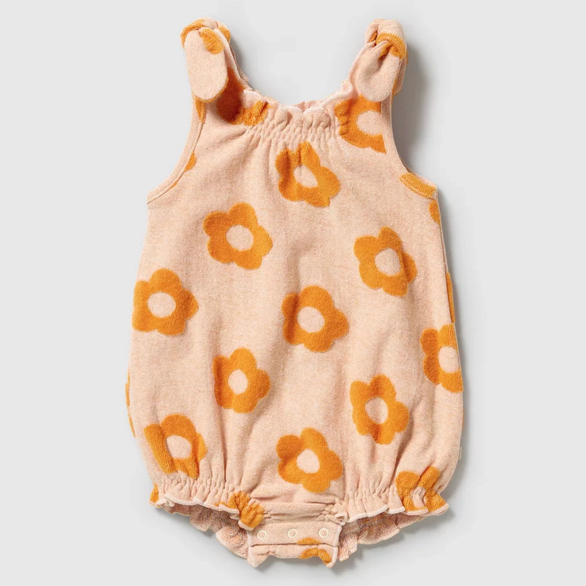 Wilson & Frenchie Organic Cotton Terry Tie Playsuit - Daisy Glow