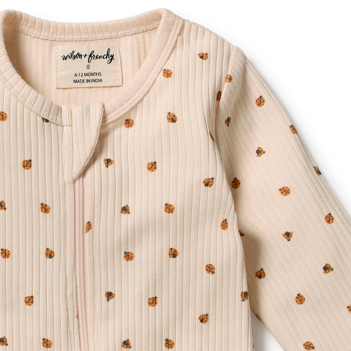 Wilson & Frenchie Organic Cotton Zipsuit with Feet - Little Lady Bugs