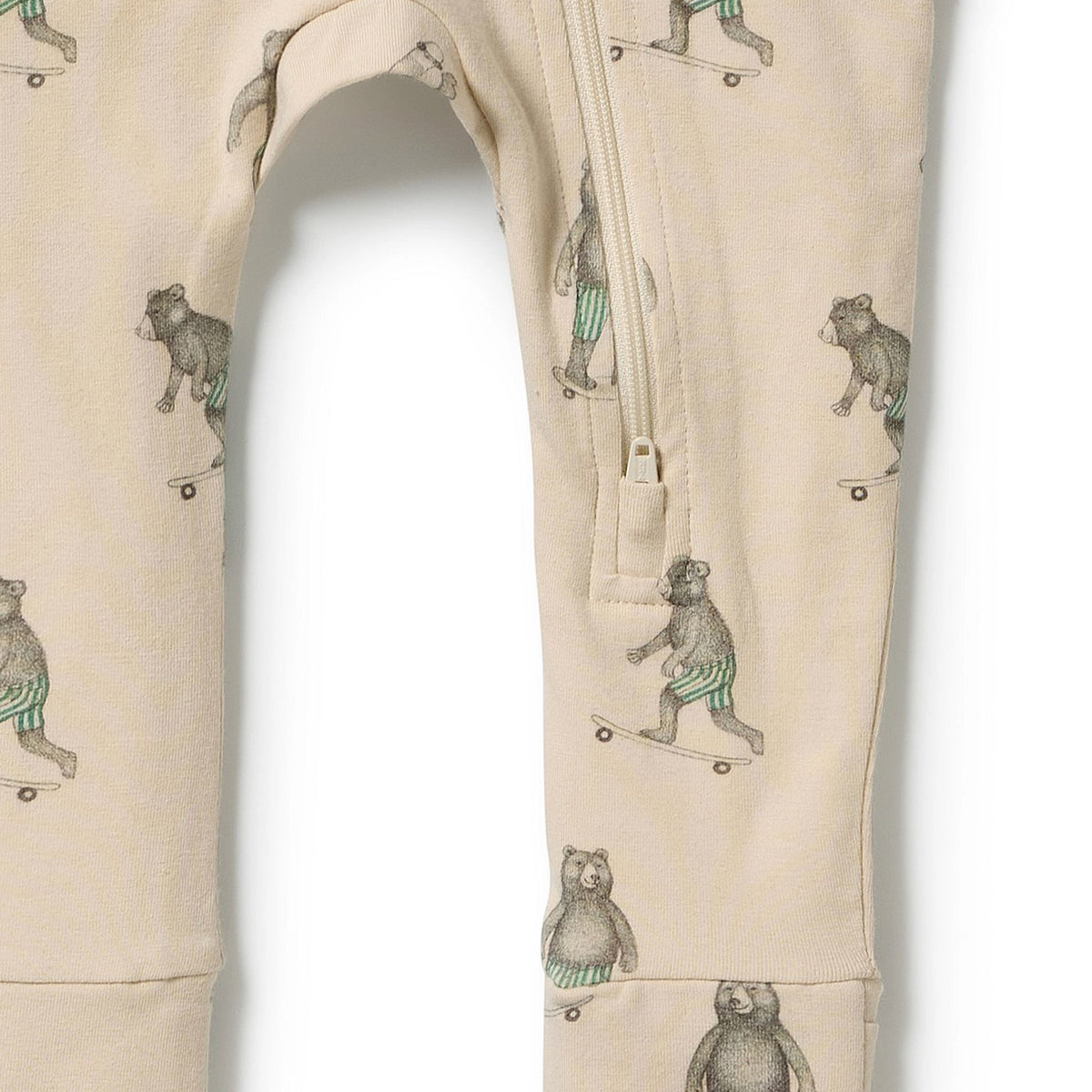 Wilson & Frenchie Organic Cotton Zipsuit with Feet - Skater Club