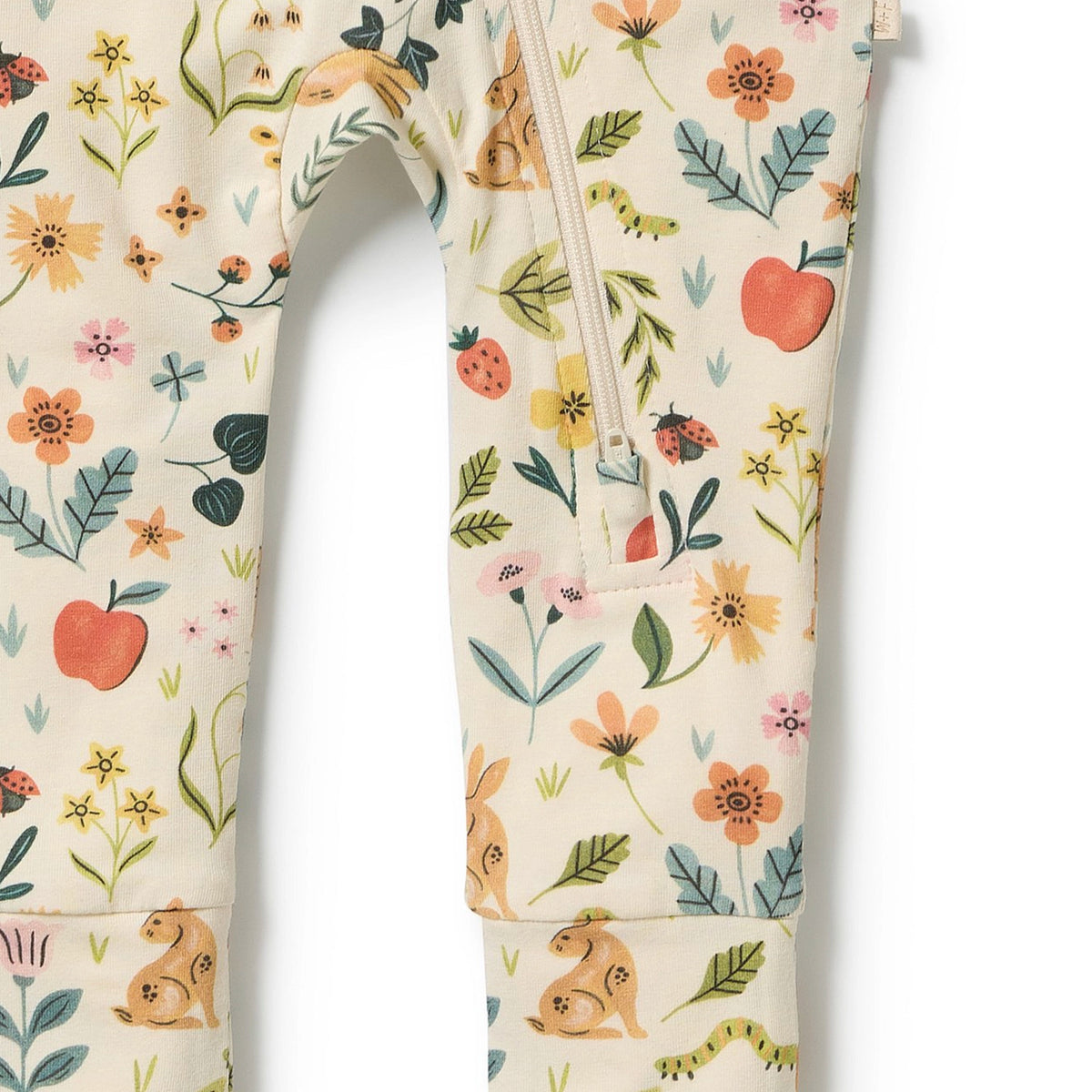 Wilson & Frenchie Organic Cotton Zipsuit with Feet - Summer Garden