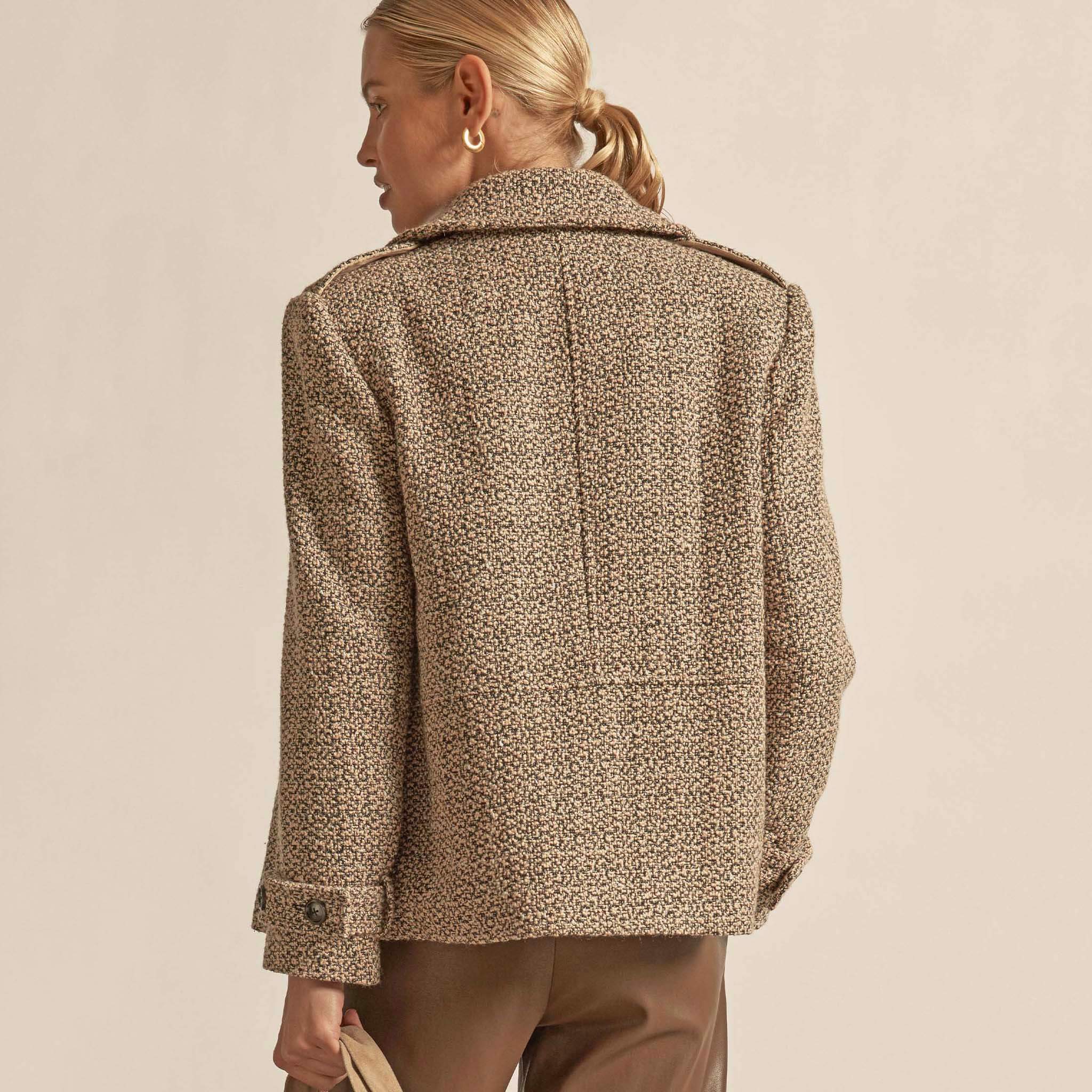 Alt Tag: Zoe Kratzmann Revel Coat - Shell wool blend oversized boxy coat back view, warm tailored winter outerwear