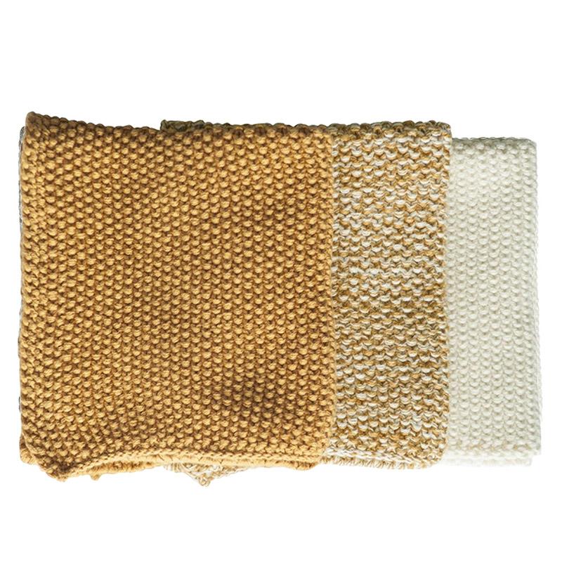 Bianca Lorenne Knitted Cotton Wash Cloth Set - Lavette Ochre - Tea Pea Home