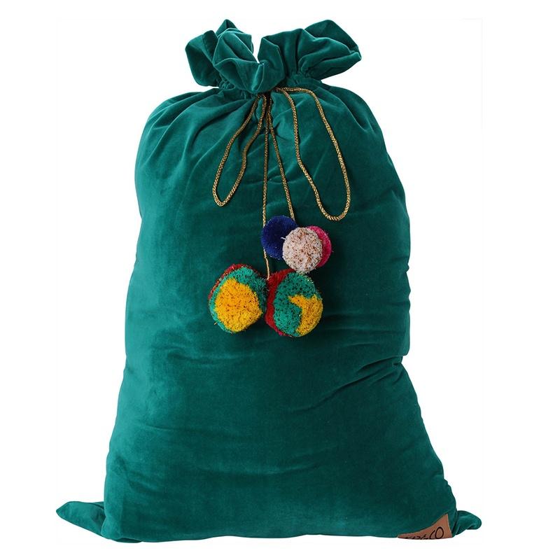 Kip & Co Velvet Santa Sack - Jade Green - Tea Pea Home