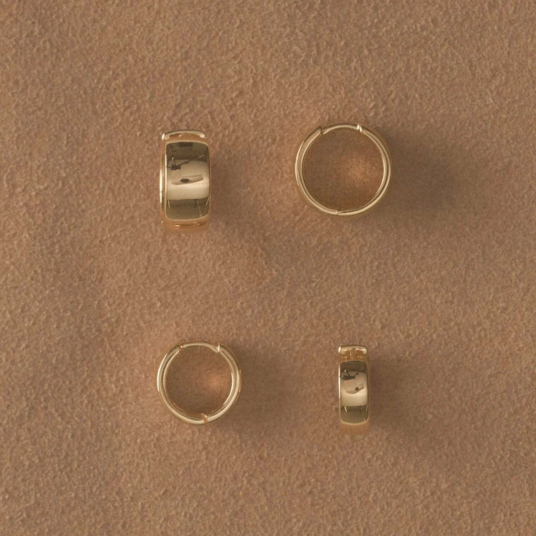 Kirstin Ash Vista Collection Vera Huggie Earrings in polished gold finish, perfect for stacking or wearing alone.